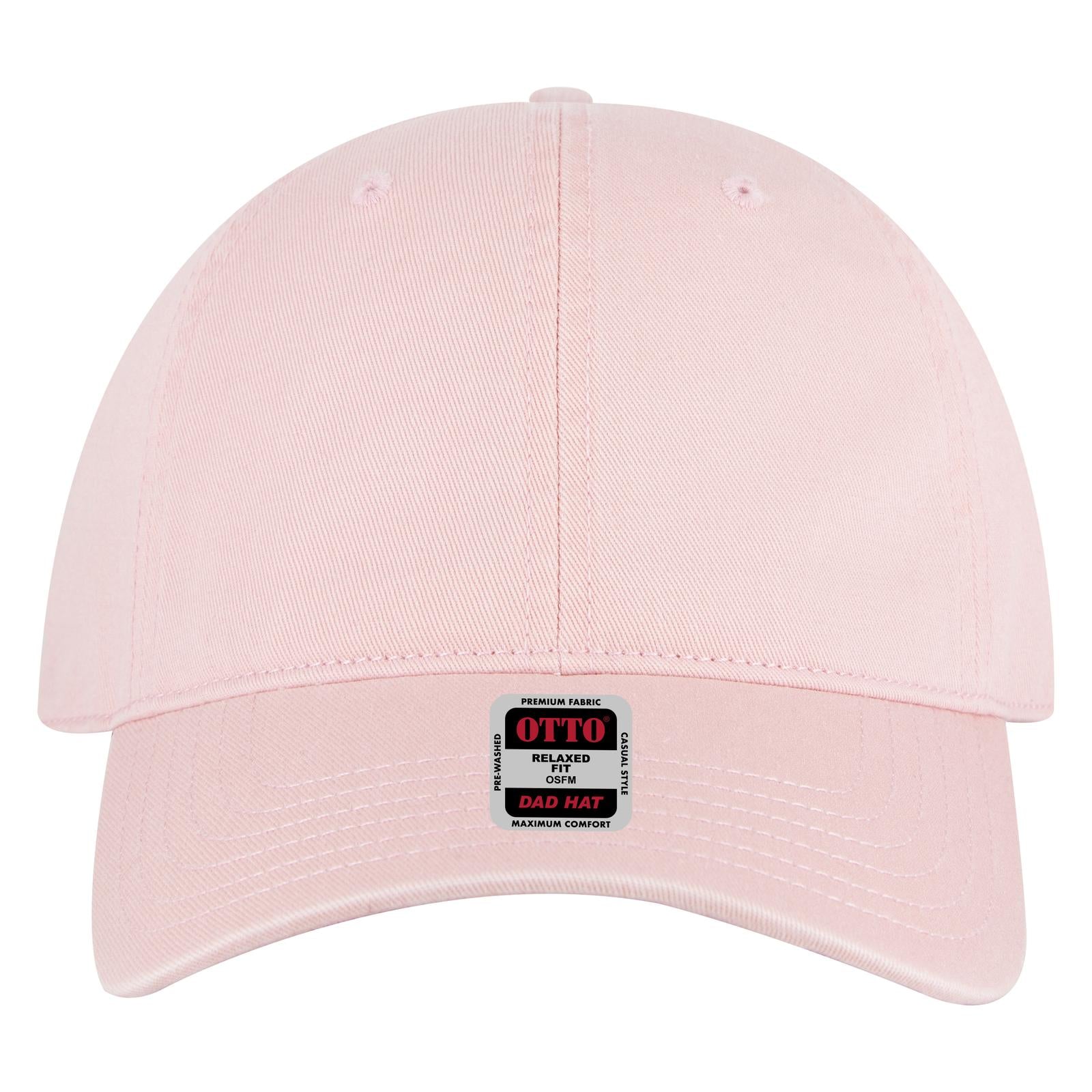 Rear View of 050 - Pink OTTO CAP 6 Panel Low Profile Dad Hat