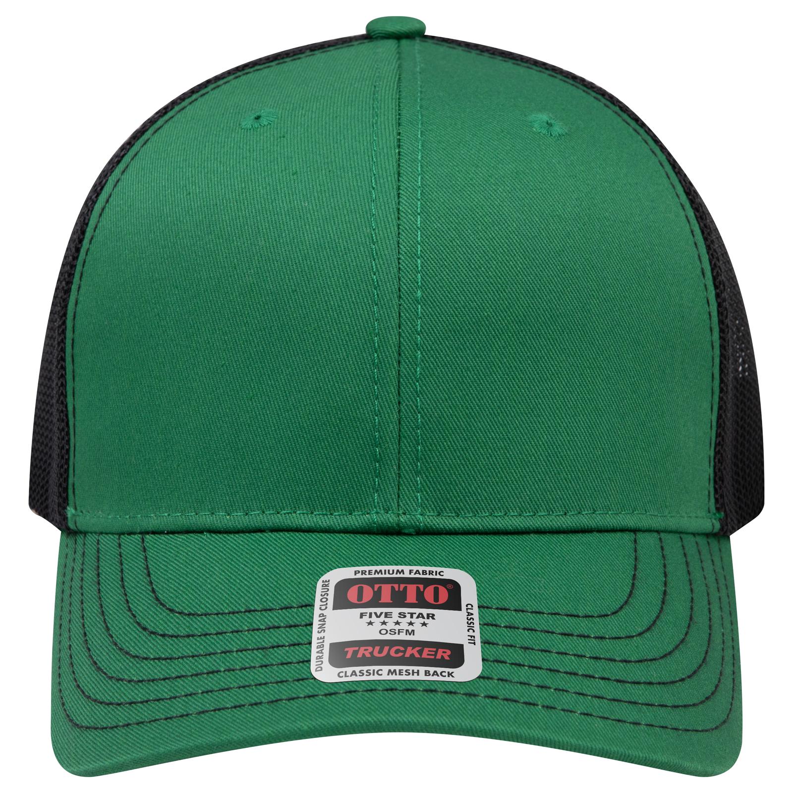 Right View of 050503 - Kly/Kly/Blk OTTO CAP 6 Panel Mid Profile Mesh Back Trucker Hat