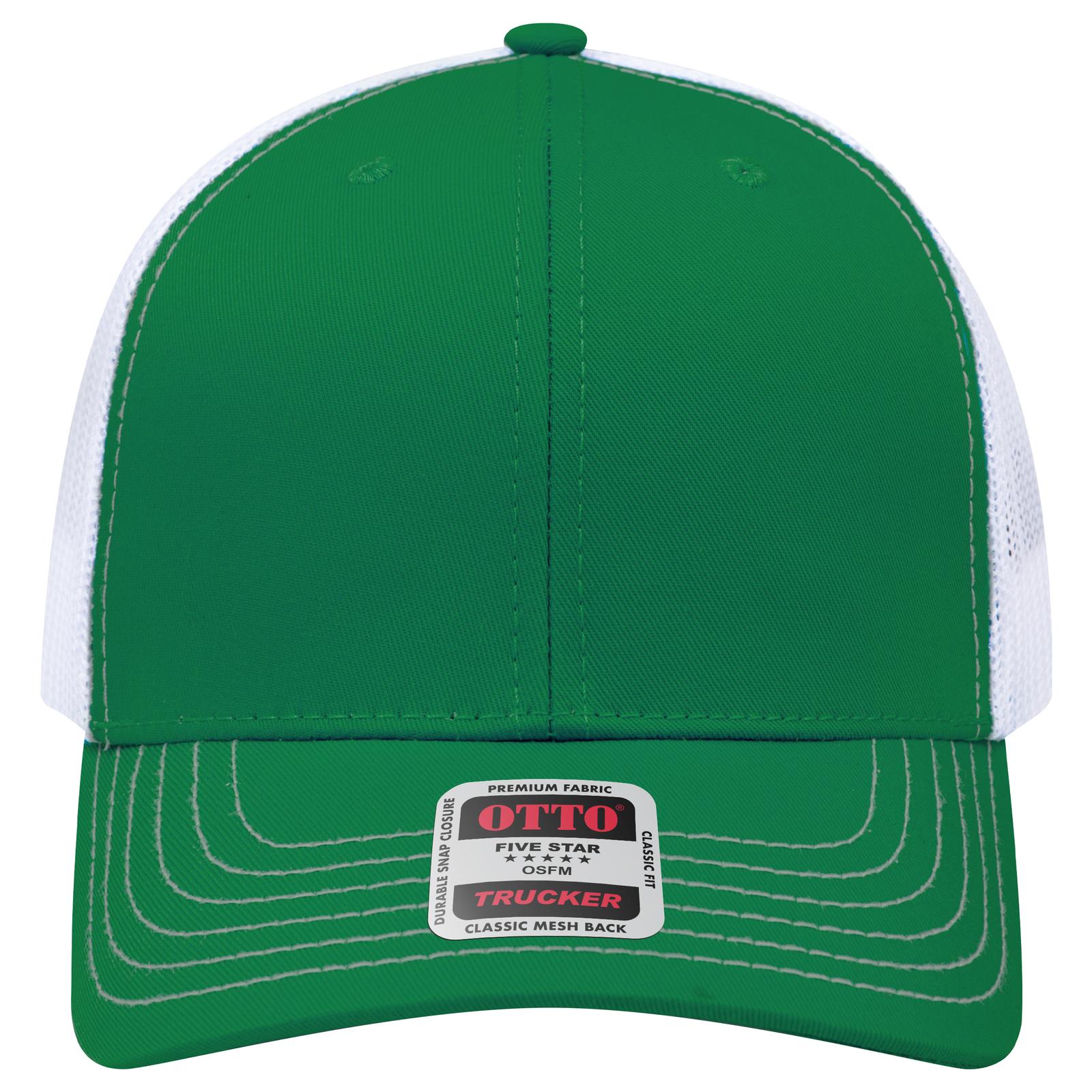 Right View of 050516 - Kly/Kly/Wht OTTO CAP 6 Panel Mid Profile Mesh Back Trucker Hat