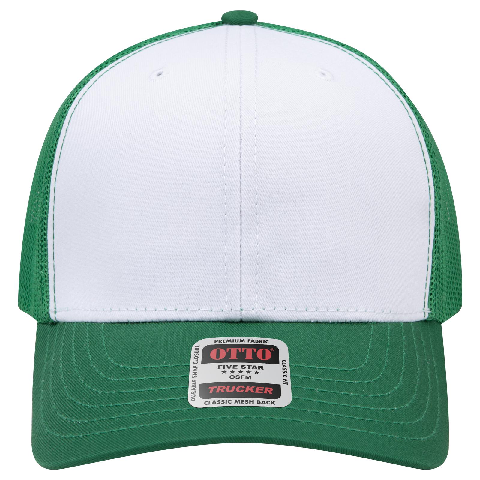 Right View of 051605 - Kly/Wht/Kly OTTO CAP 6 Panel Mid Profile Mesh Back Trucker Hat