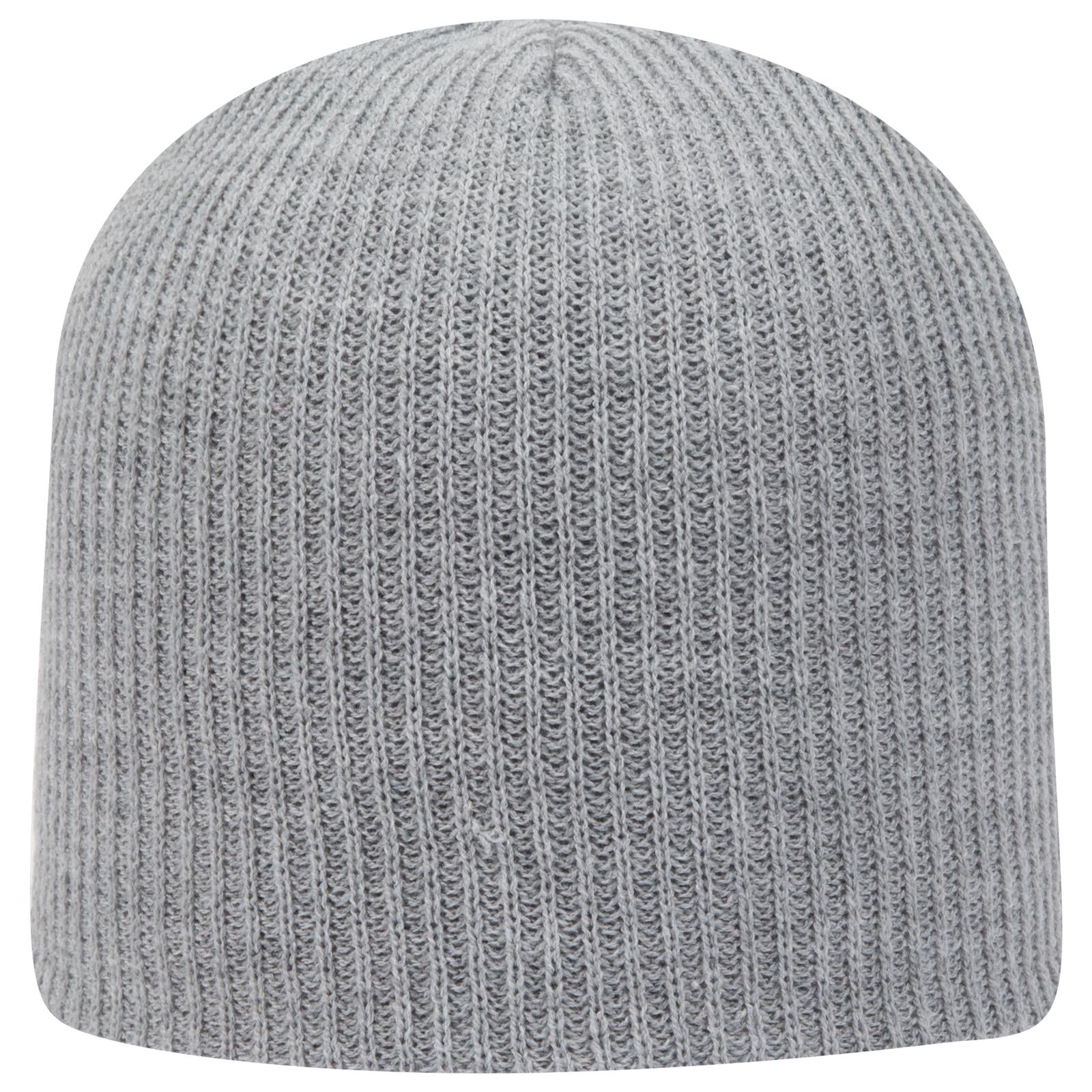 Front View of 074 - Heath. Gray OTTO CAP 9 1/2" Premium Rib Knit Beanie
