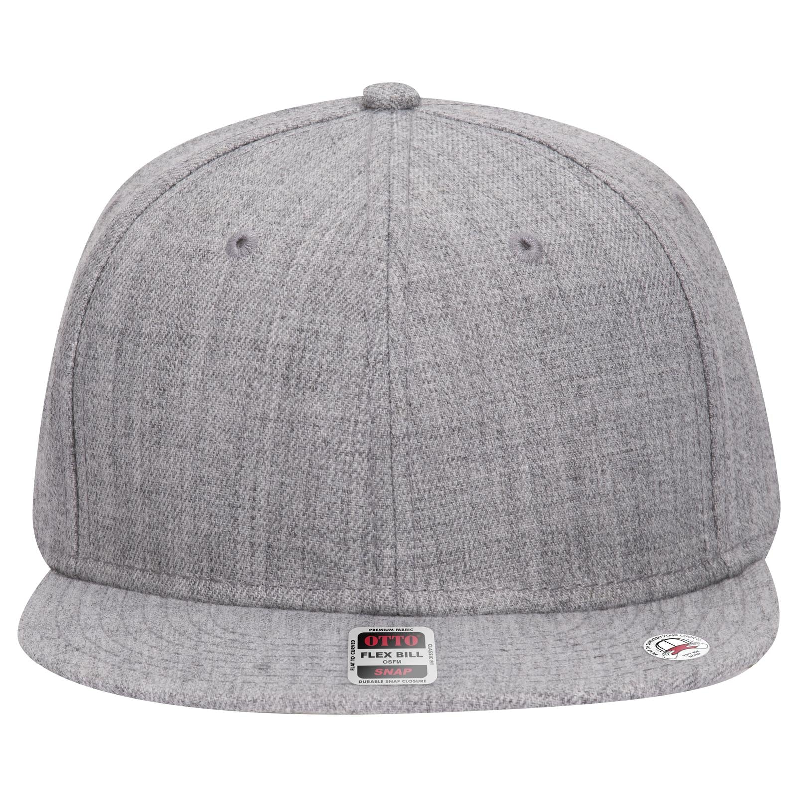 Right View of 074 - Heath. Gray OTTO CAP "OTTO SNAP" 6 Panel Pro Style Snapback Hat
