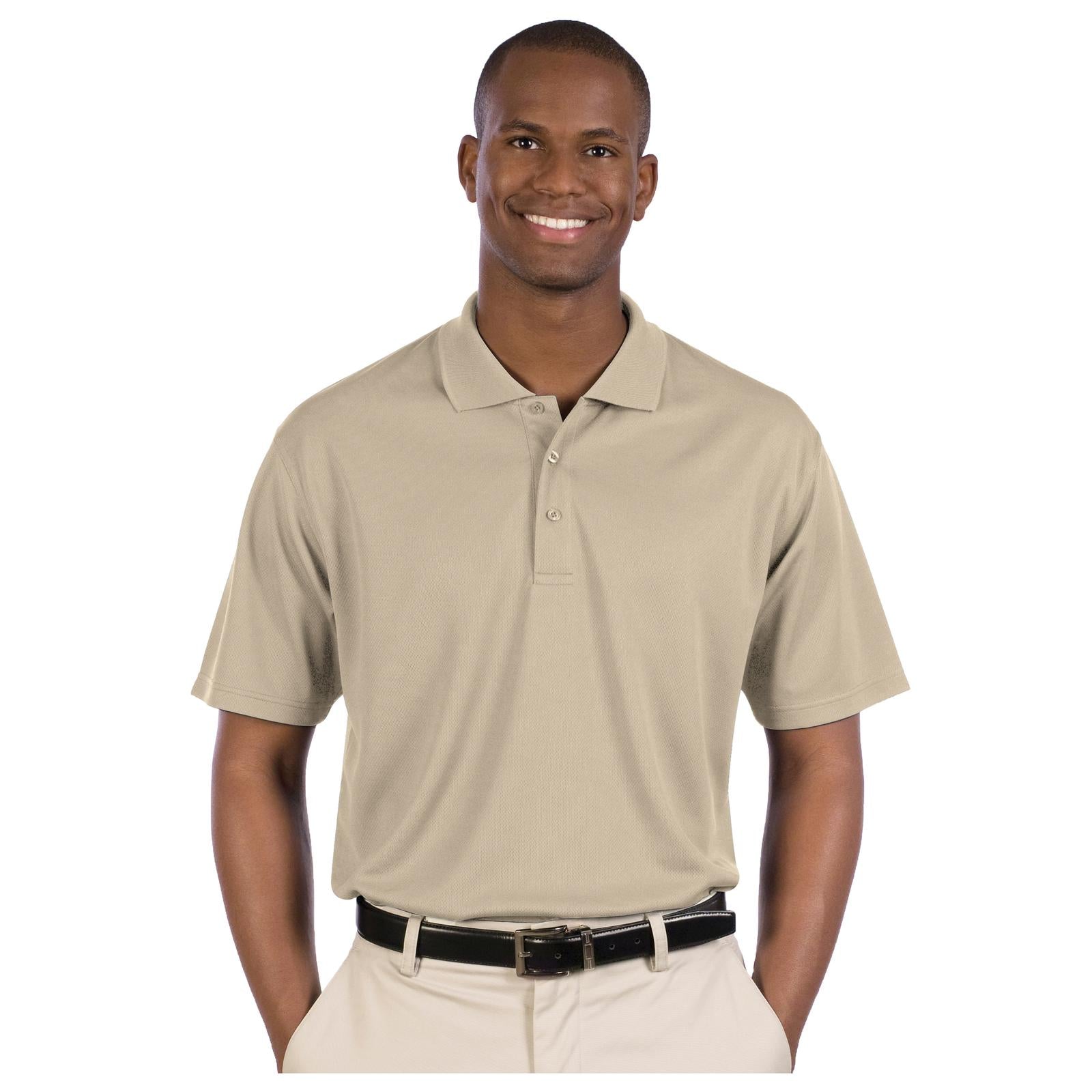 Front View of 077 - Sand OTTO Men's Performance Sport Shirt