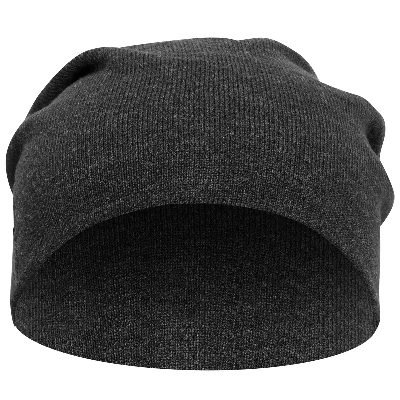 Front View of 080 - Heath. Black OTTO CAP 11 3/4" Comfort Slouch Beanie