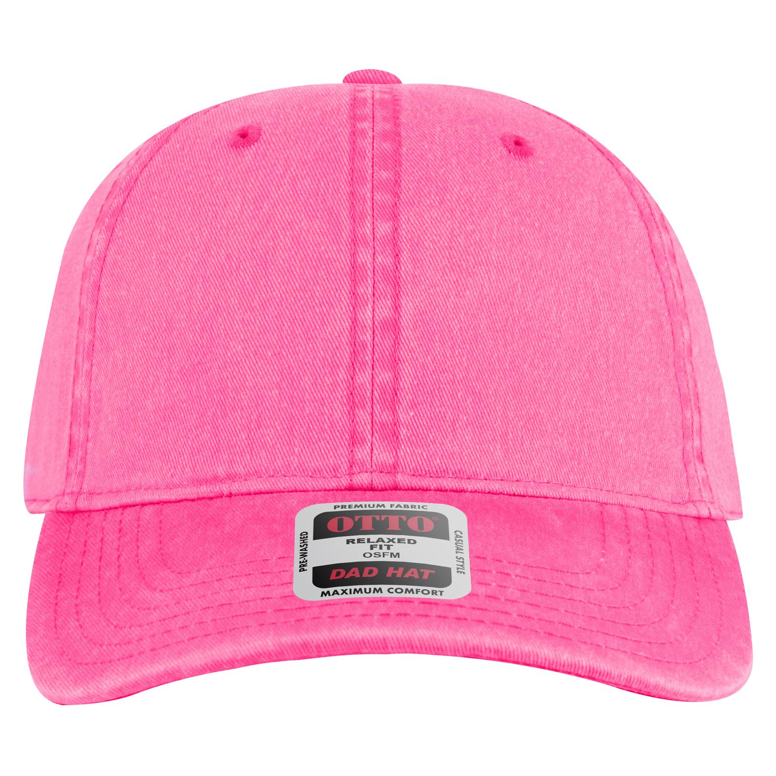 Right View of 089 - N. Pink OTTO CAP 6 Panel Low Profile Dad Hat