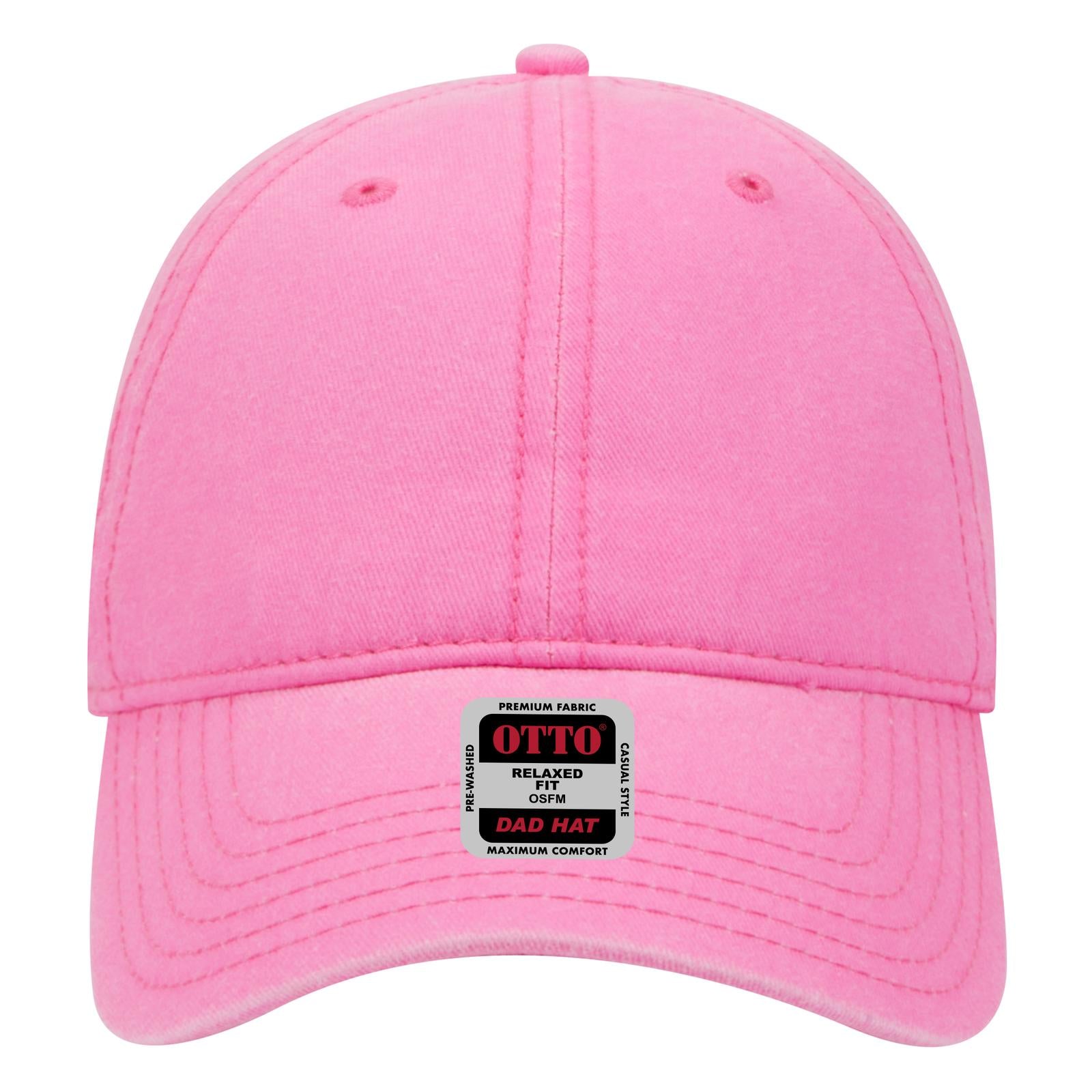 Right View of 089 - N. Pink OTTO CAP 6 Panel Low Profile Dad Hat