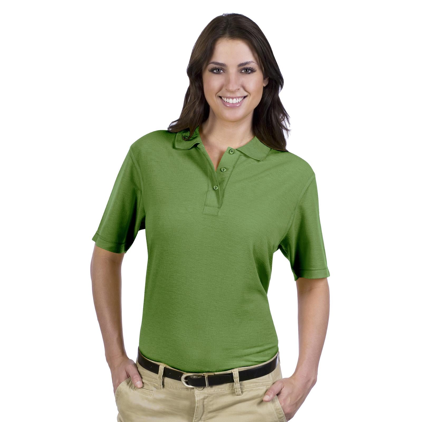 Front View of 091 - Cactus Green OTTO Ladies' Comfortable Sport Shirt