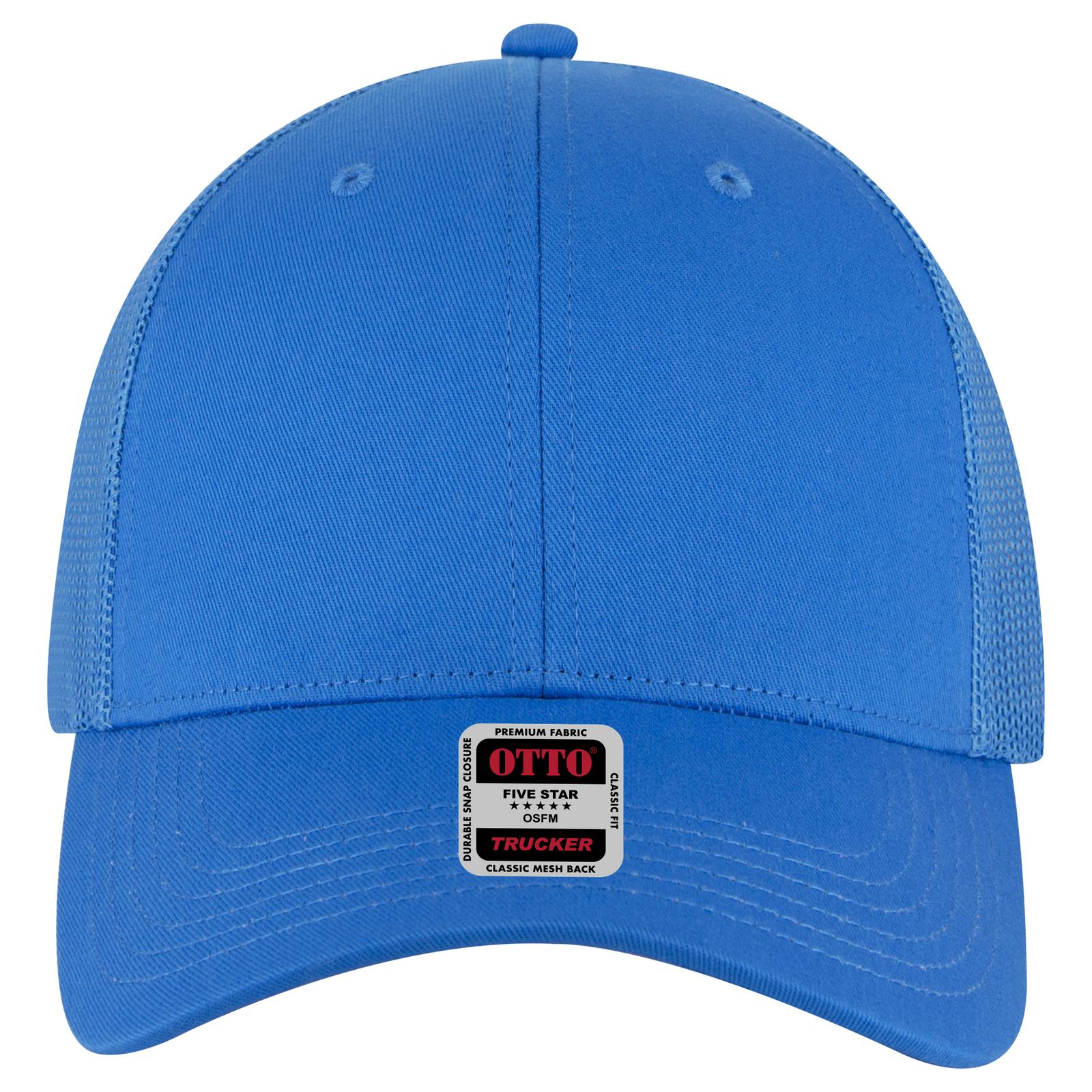 Right View of 104 - Lake Blue OTTO CAP 6 Panel Low Profile Mesh Back Trucker Hat
