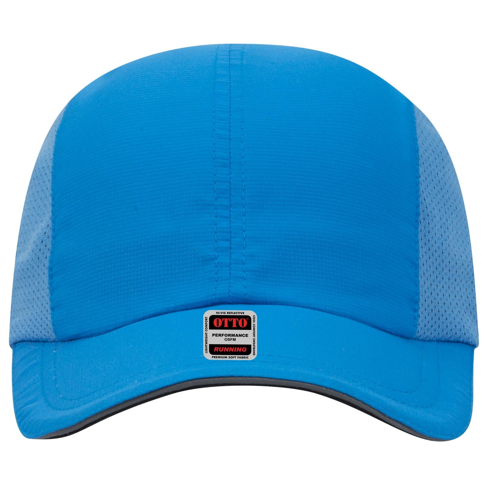 Right View of 107 - Neon Blue OTTO CAP Reflective 6 Panel Running Cap