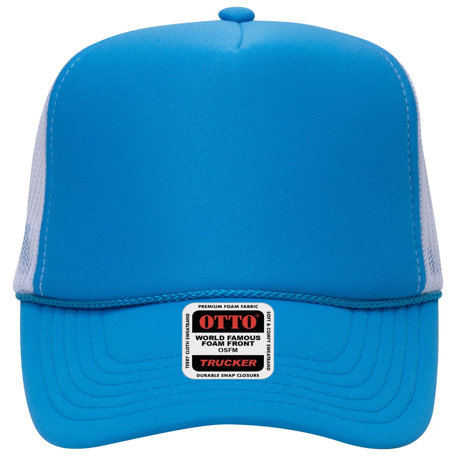 Right View of 10710716 N Blu/N Blu/Wht OTTO CAP 5 Panel High Crown Mesh Back Trucker Hat