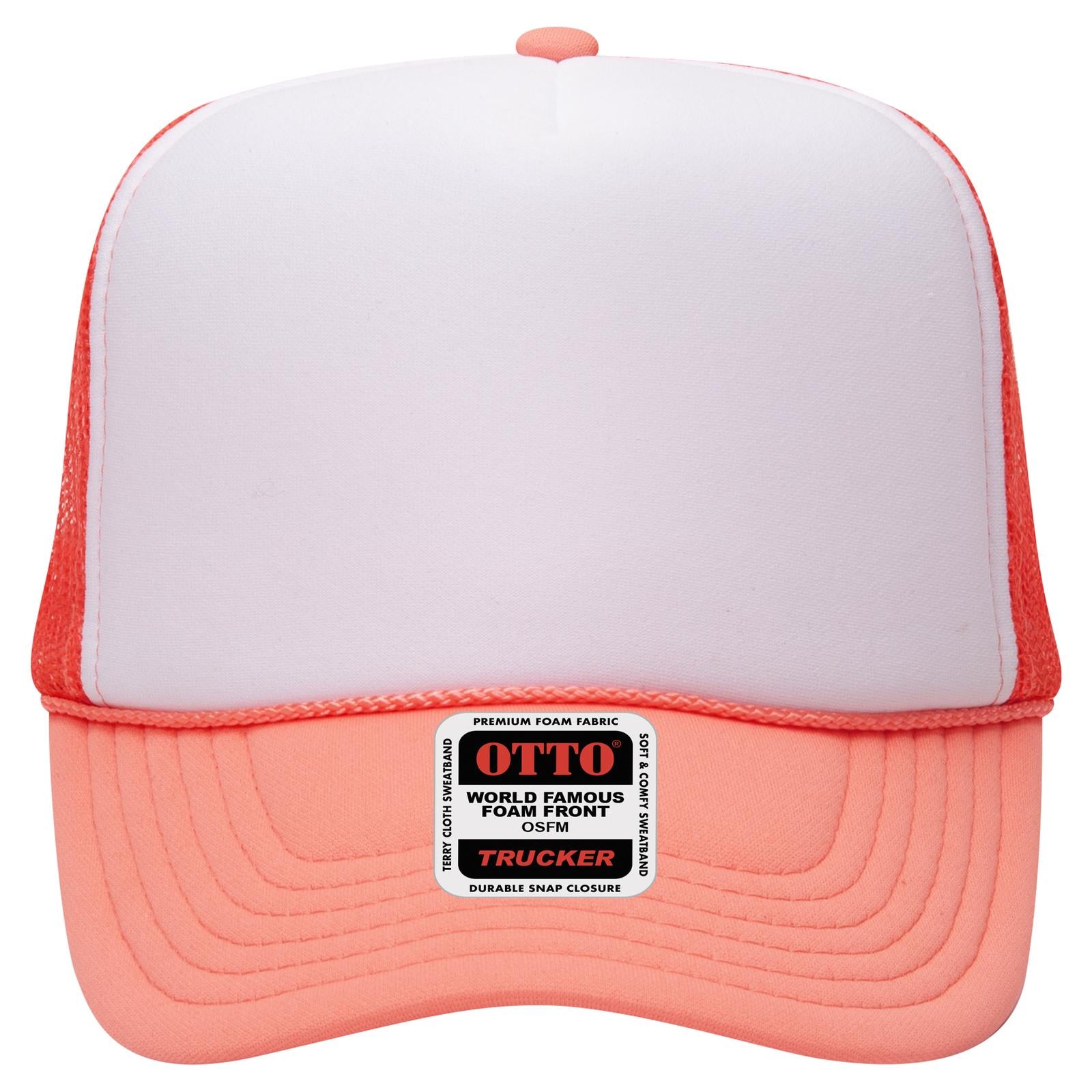 Right View of 11016110 - Crl/Wht/Crl OTTO CAP 5 Panel High Crown Mesh Back Trucker Hat