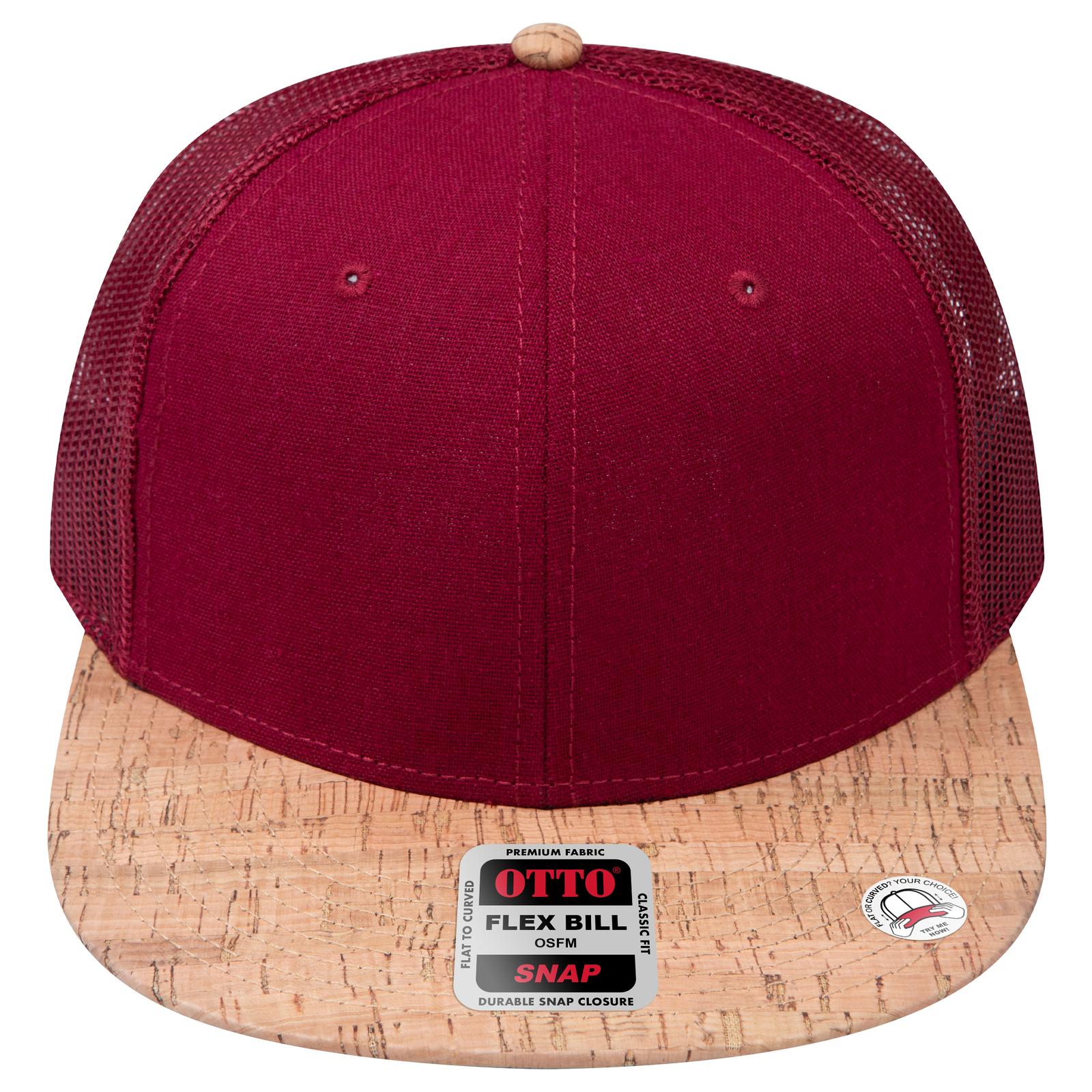 Right View of 11219 - Cork/Bg Mrn OTTO CAP "OTTO SNAP" 6 Panel Pro Style Mesh Back Trucker Snapback Hat