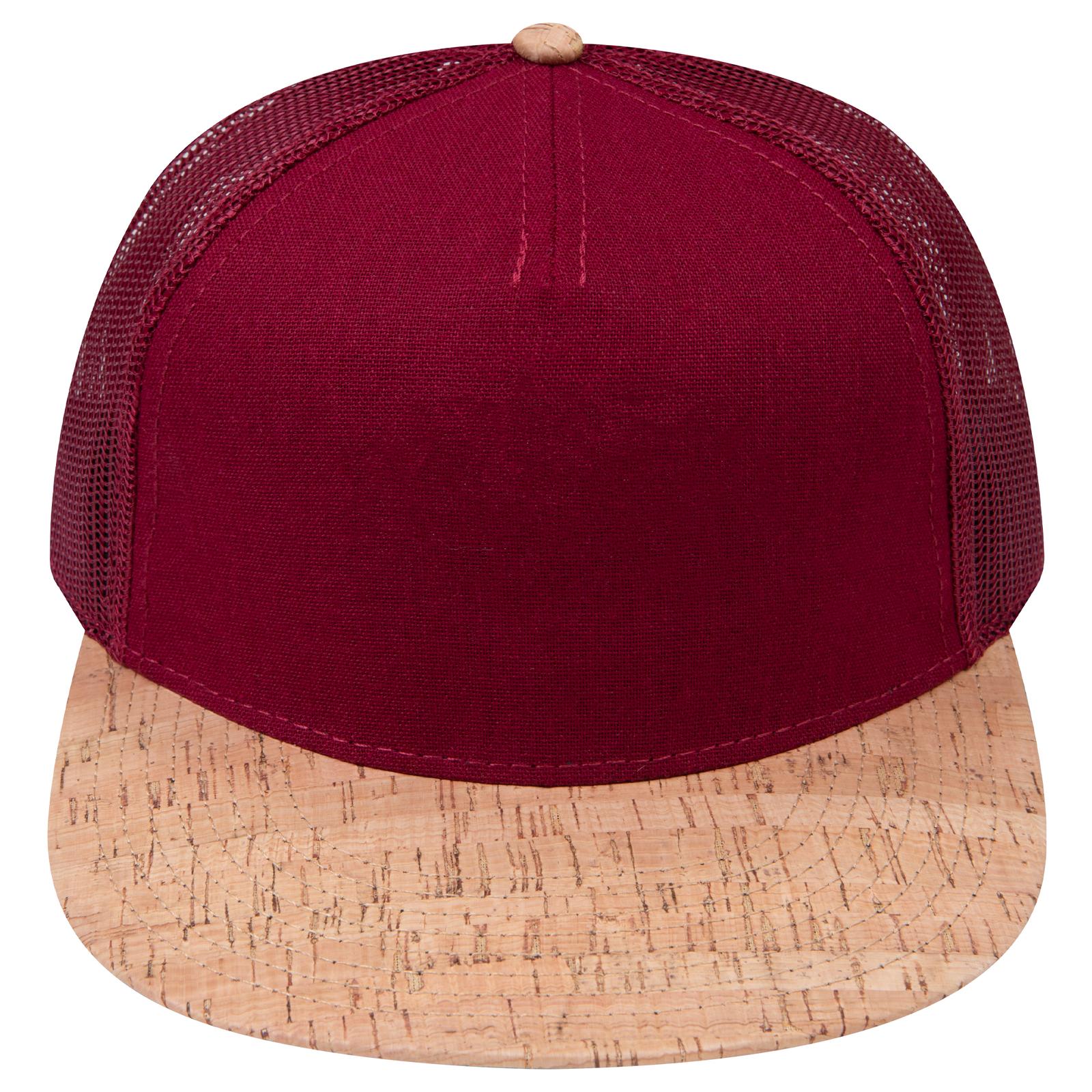 Right View of 11219B - Cork/Bg Mrn OTTO CAP "OTTO SNAP" 5 Panel Pro Style Mesh Back Trucker Snapback Hat