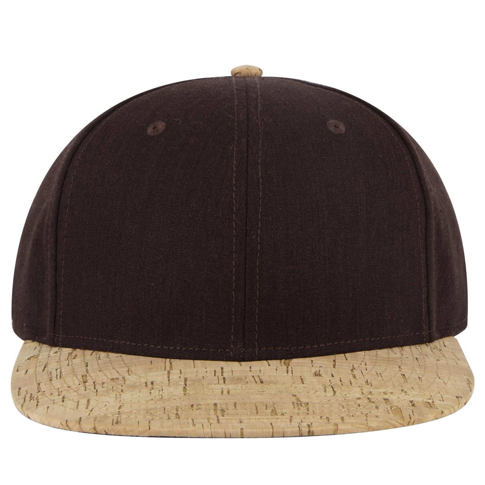 Front View of 11239 - Cork/Dk.Brn OTTO CAP "OTTO SNAP" 6 Panel Pro Style Snapback Hat