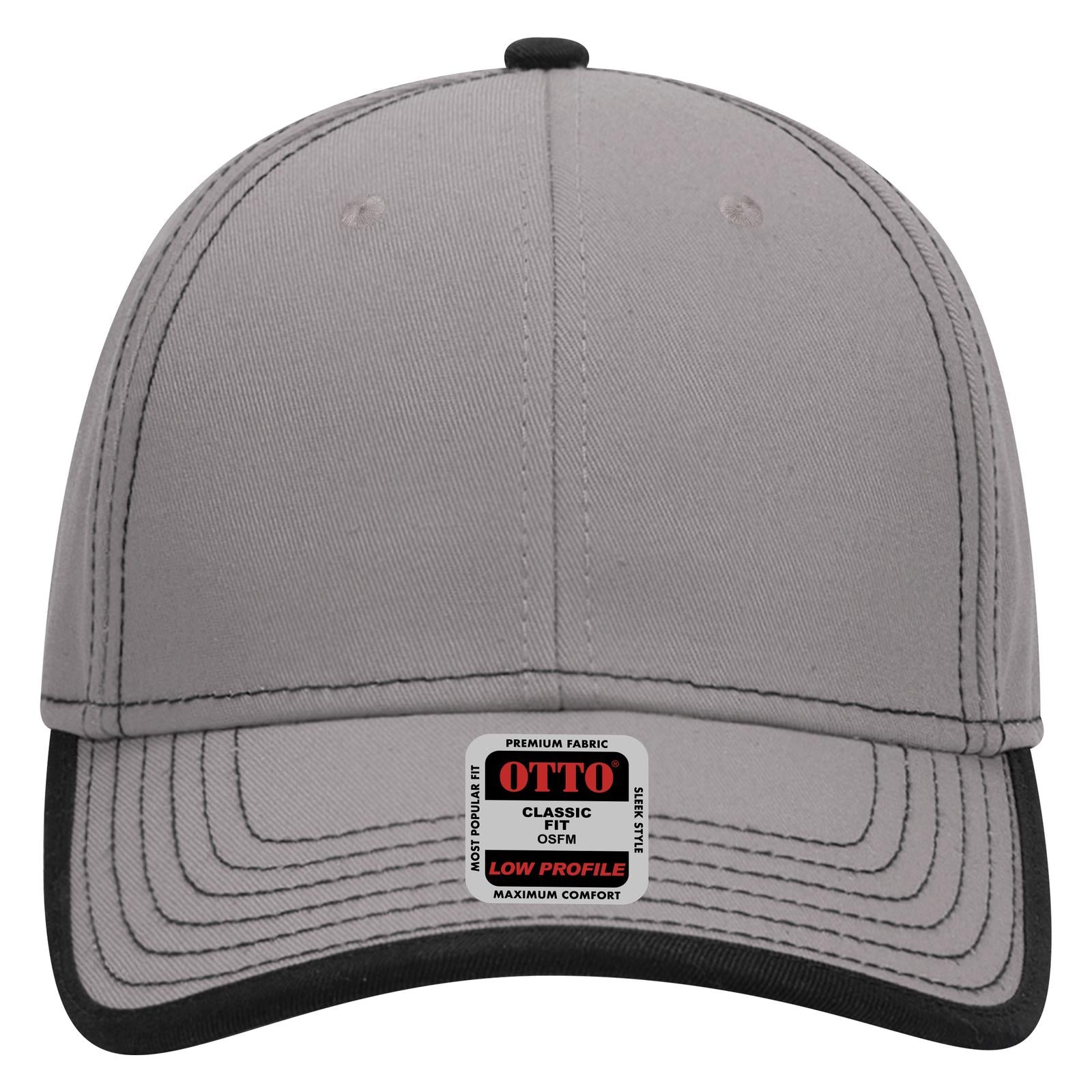 Right View of 1403 - Gry/Blk OTTO CAP 6 Panel Low Profile Baseball Cap