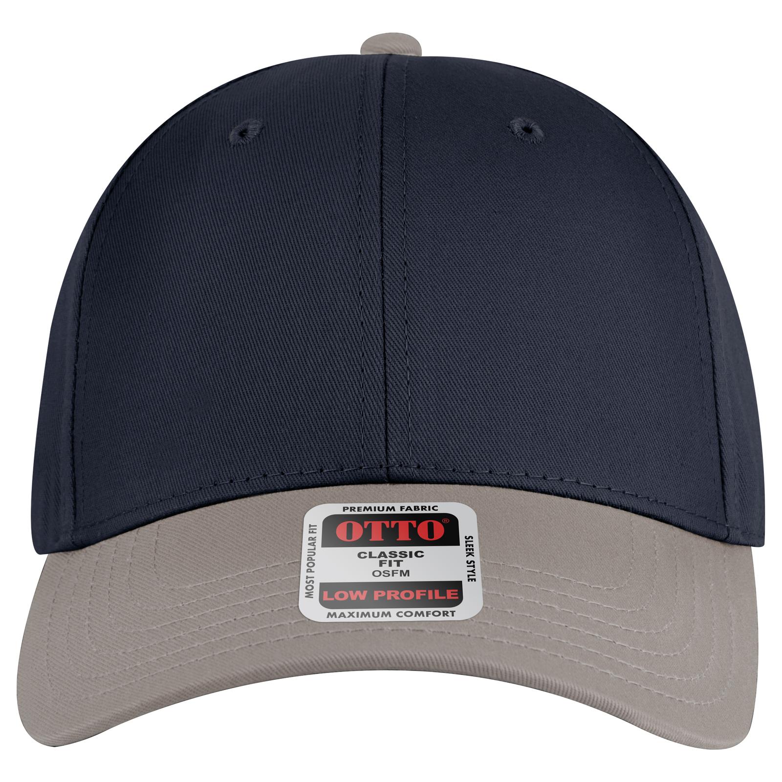Right View of 140404 - Gry/Nvy/Nvy OTTO CAP 6 Panel Low Profile Baseball Cap