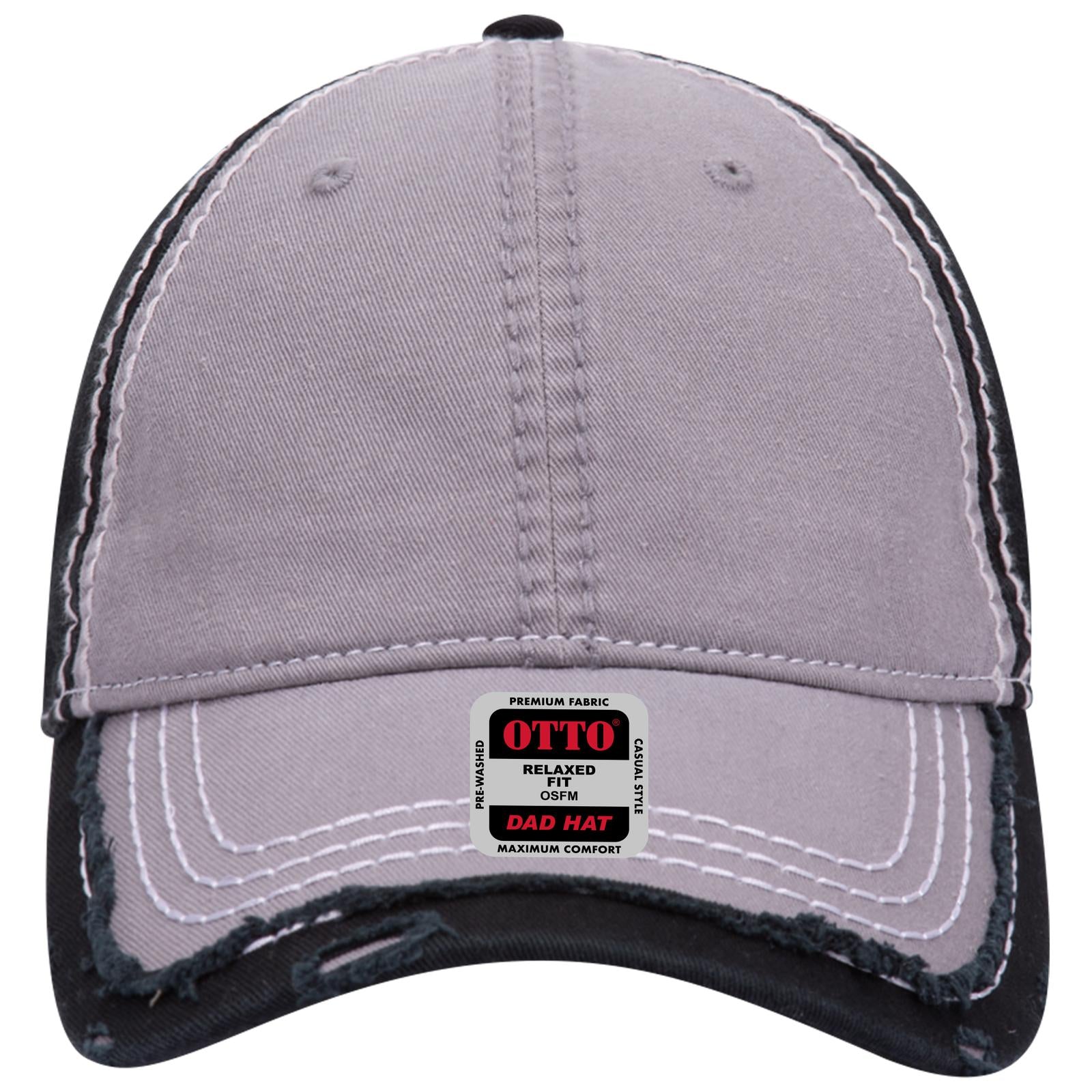 Right View of 141403 - Gry/Gry/Blk OTTO CAP 6 Panel Low Profile Dad Hat