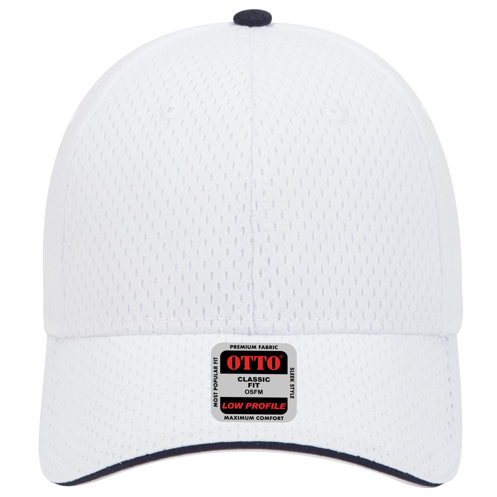 Right View of 161604 - Wht/Wht/Nvy OTTO CAP 6 Panel Low Profile Baseball Cap