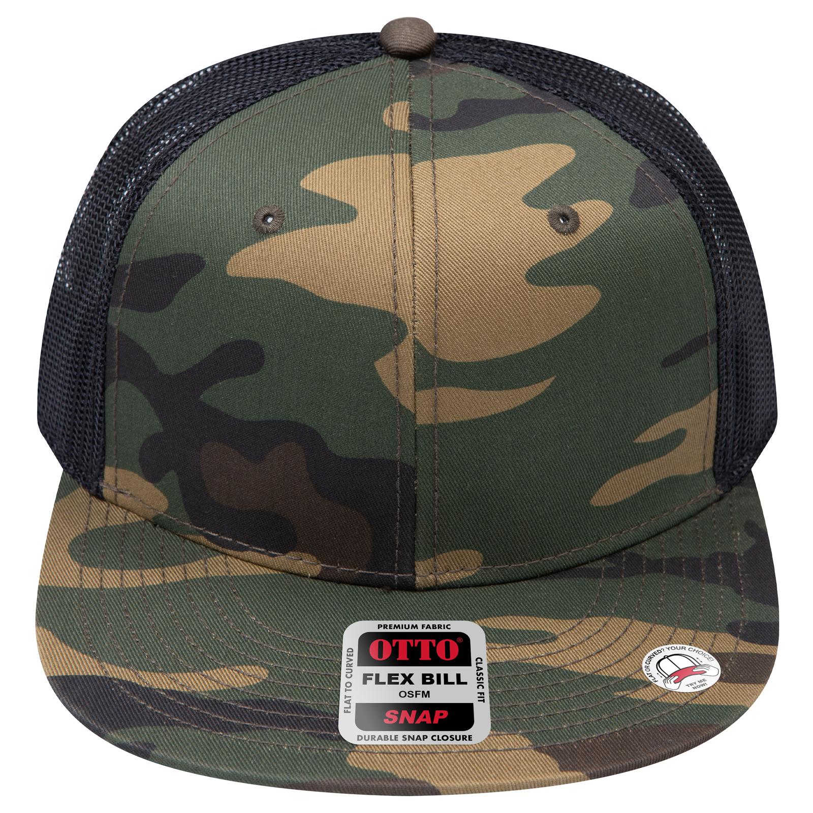 Right View of 170703 - Dk.Grn/Brn/Blk OTTO CAP "OTTO SNAP" 6 Panel Pro Style Mesh Back Trucker Snapback Hat