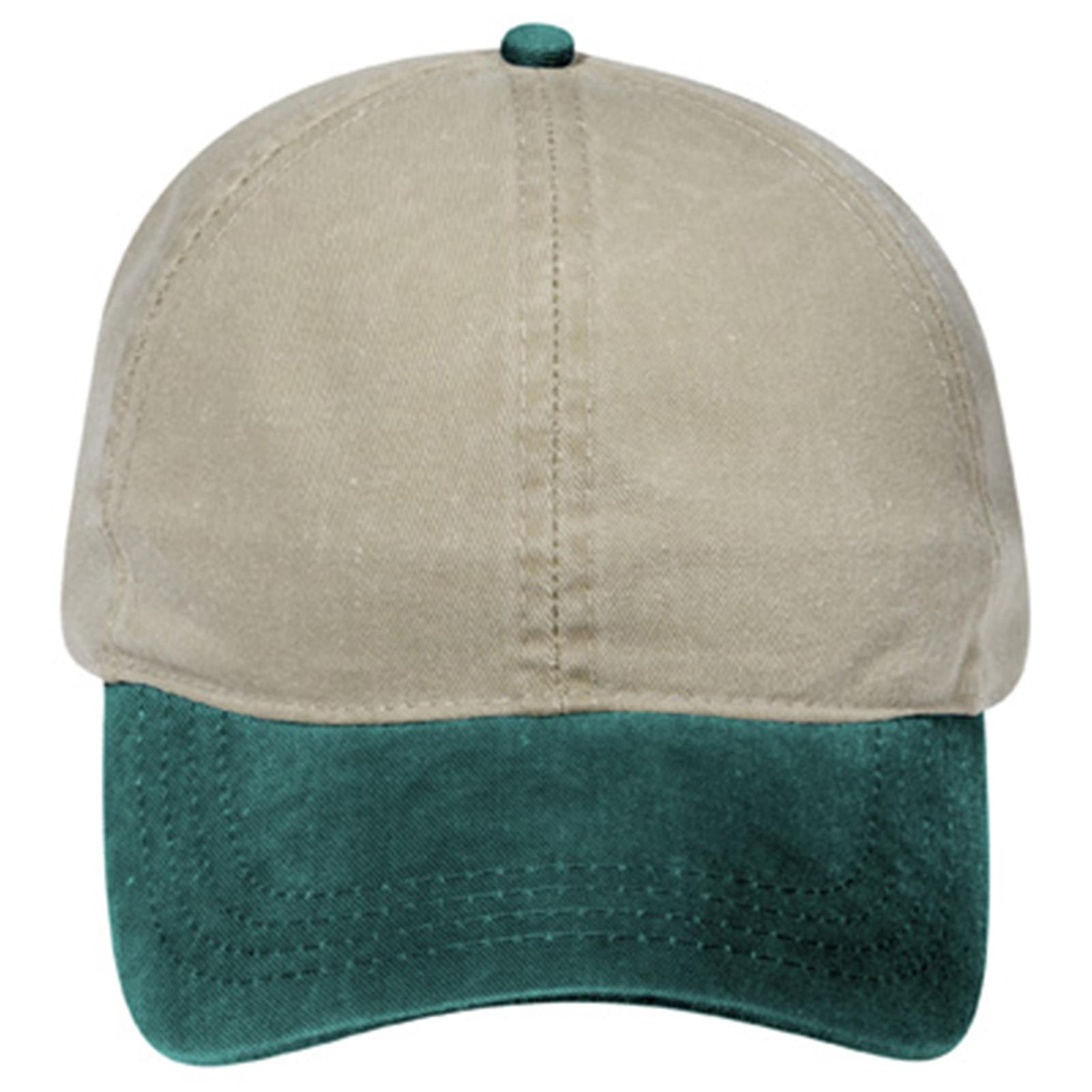 Front View of 1732 - Dk.Grn/Kha OTTO CAP 4 Panel Ponytail Cap