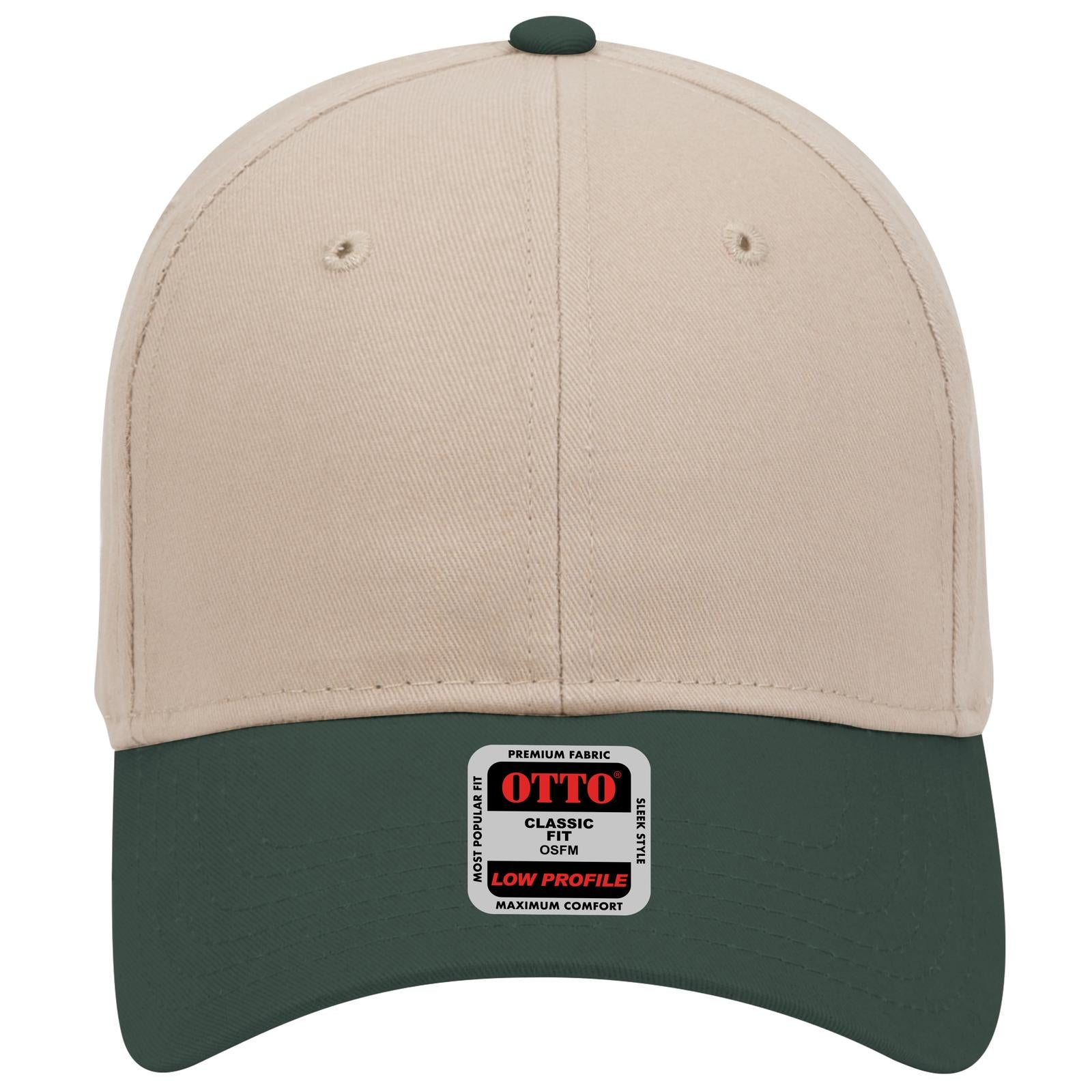 Right View of 1732 - Dk.Grn/Kha OTTO CAP 6 Panel Low Profile Baseball Cap