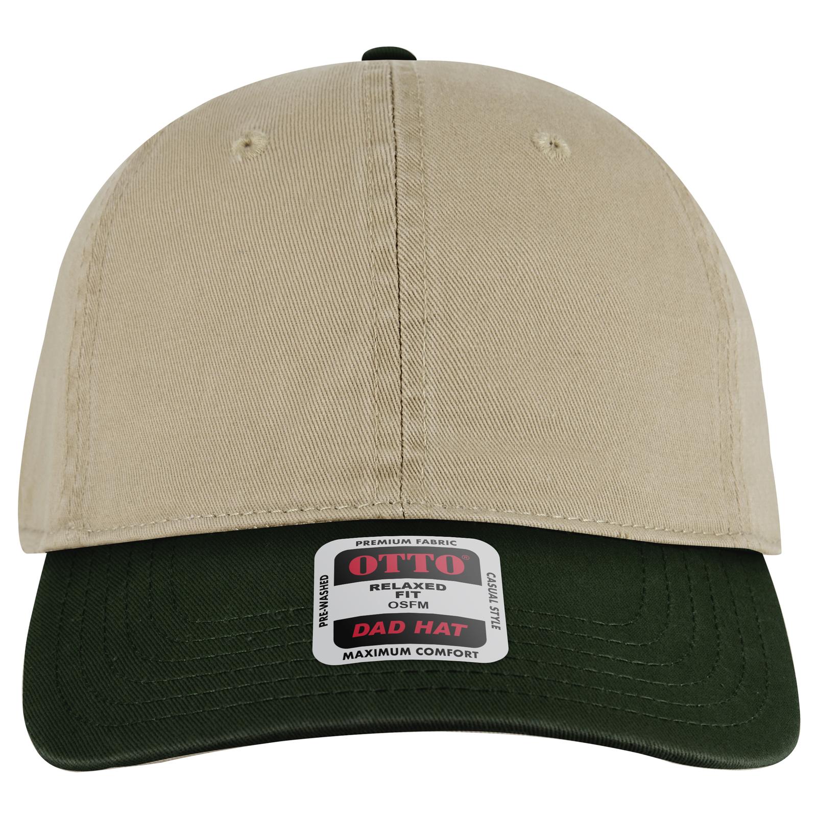 Right View of 1732 - Dk.Grn/Kha OTTO CAP 6 Panel Low Profile Dad Hat