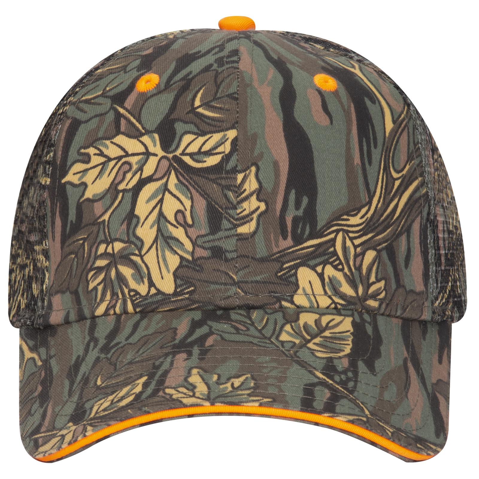 Right View of 173207 - Dk.Grn/Kha/Brn OTTO CAP Camouflage 6 Panel Low Profile Mesh Back Trucker Hat