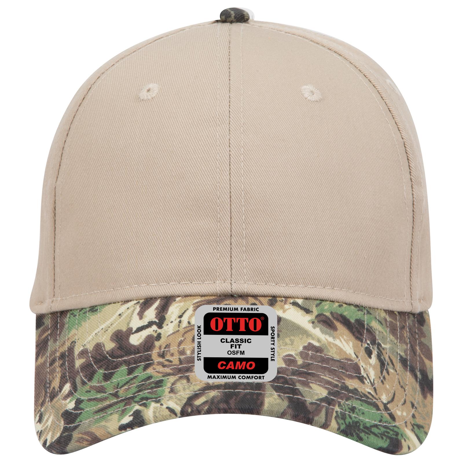 Front View of 18070532 - Lt.Lod/Brn/Kly/Kha OTTO CAP Camouflage 6 Panel Low Profile Baseball Cap