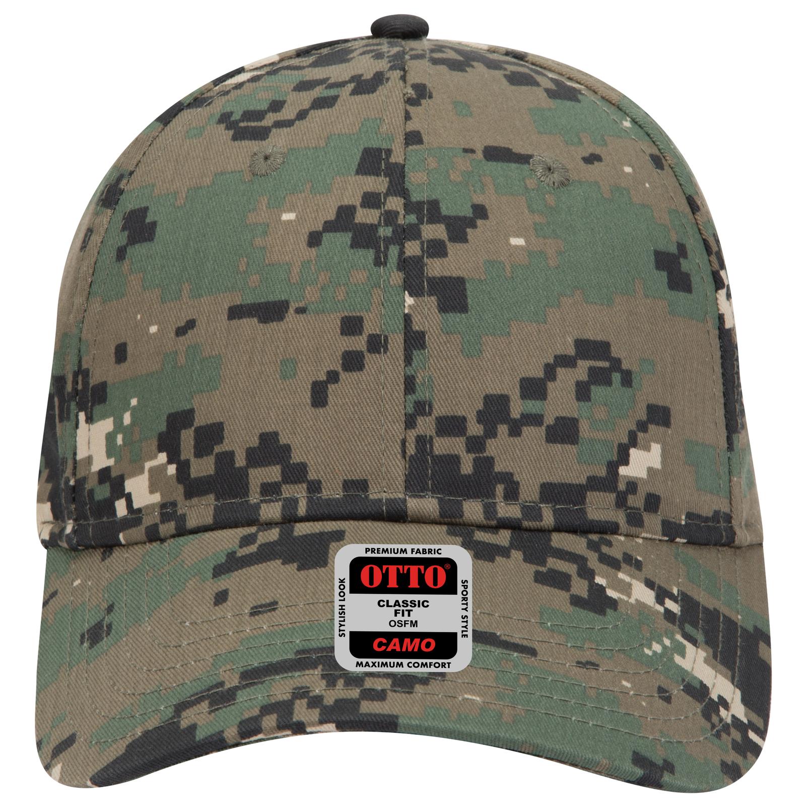 Right View of 210317 - Olv.Grn/Blk/Dk.Grn OTTO CAP Camouflage 6 Panel Low Profile Baseball Cap