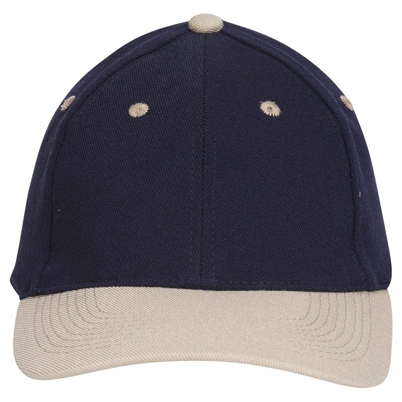 Right View of 3204 - Kha/Nvy OTTO CAP "OTTO FLEX" Fitted 6 Panel Low Profile Baseball Cap