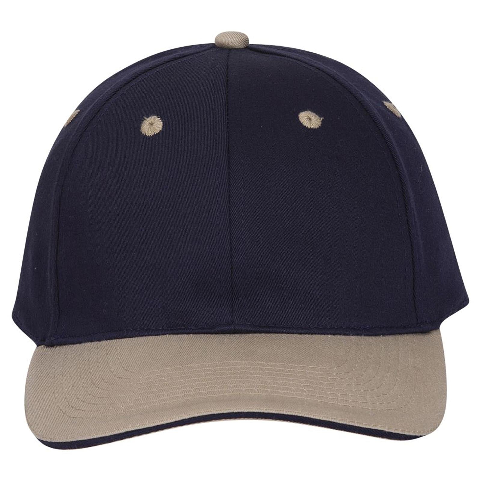 Right View of 320404 - Kha/Nvy/Nvy OTTO CAP "OTTO FLEX" Fitted 6 Panel Low Profile Baseball Cap