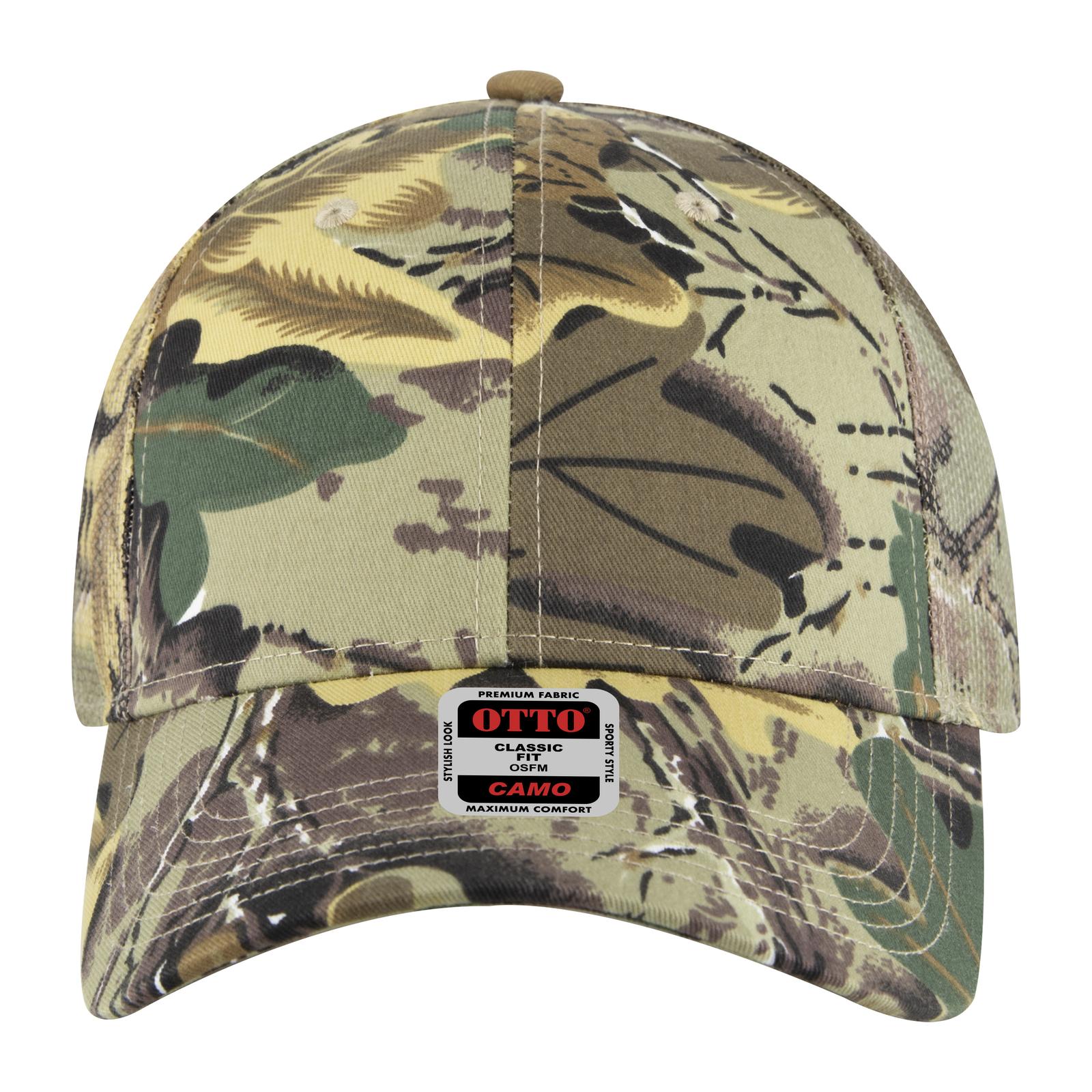 Right View of 320734 - Kha/Brn/Lt.Ol.Grn OTTO CAP Camouflage 6 Panel Low Profile Mesh Back Trucker Hat