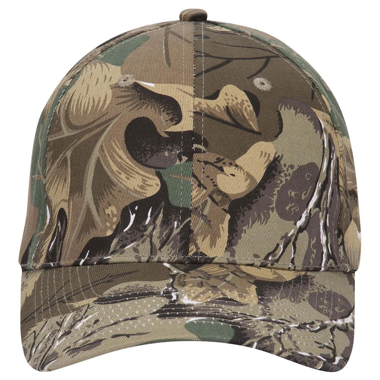 Front View of 320734 - Kha/Brn/Lt.Ol.Grn OTTO CAP "OTTO FLEX" Fitted Camouflage 6 Panel Low Profile Baseball Cap