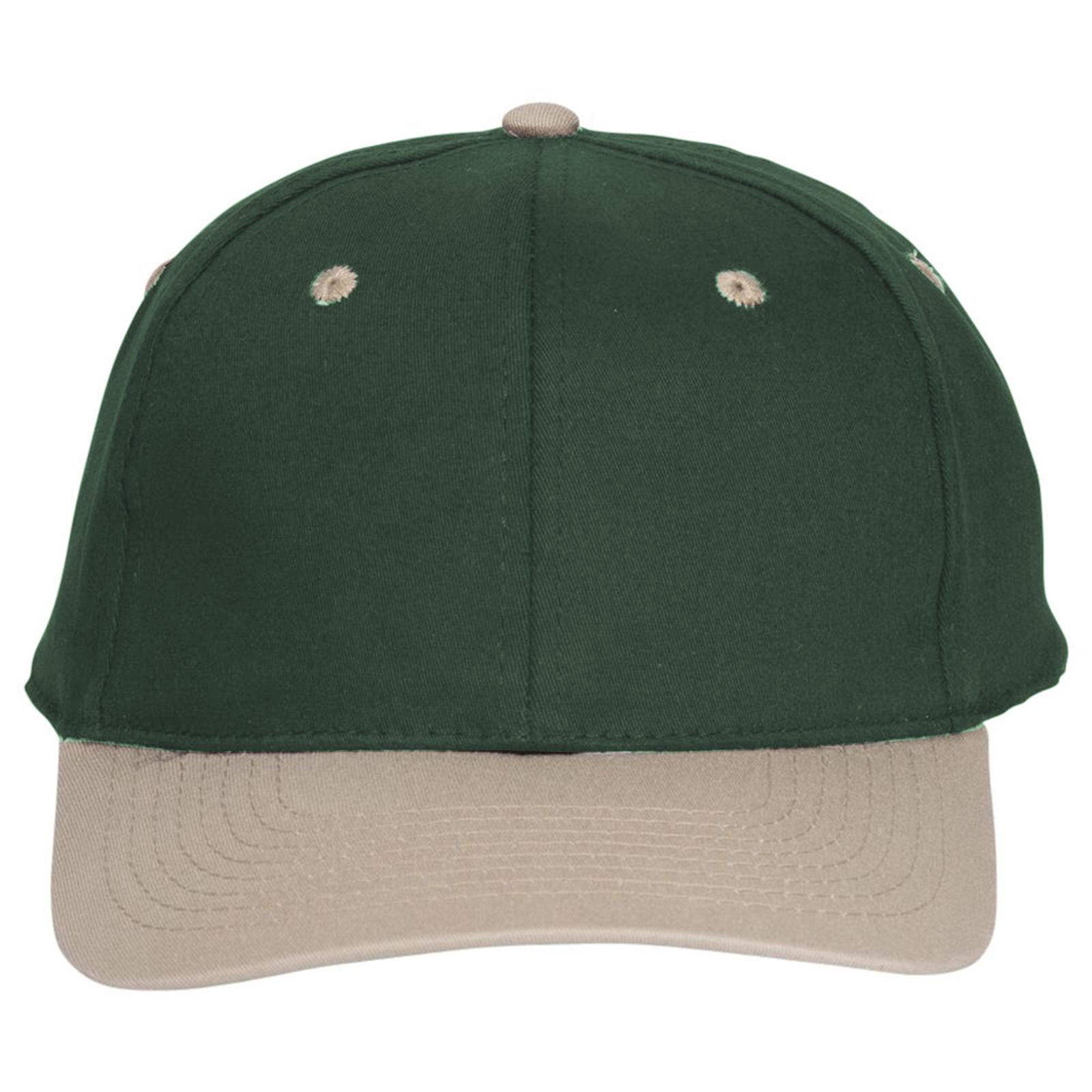 Front View of 3217 - Kha/Dk.Grn OTTO CAP "OTTO FLEX" Fitted 6 Panel Low Profile Baseball Cap