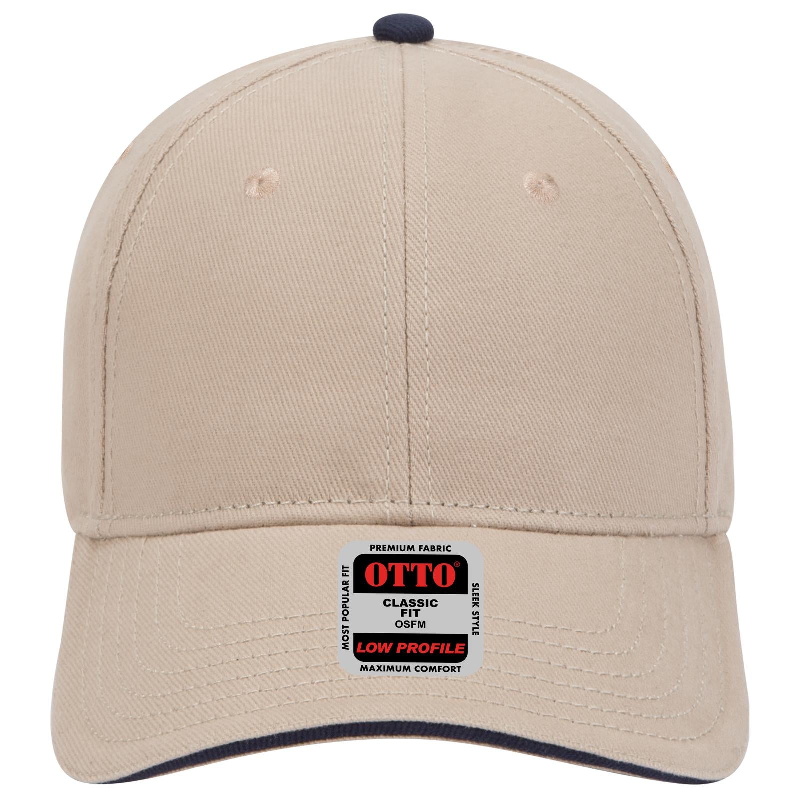 Right View of 323204 - Kha/Kha/Nvy OTTO CAP 6 Panel Low Profile Baseball Cap