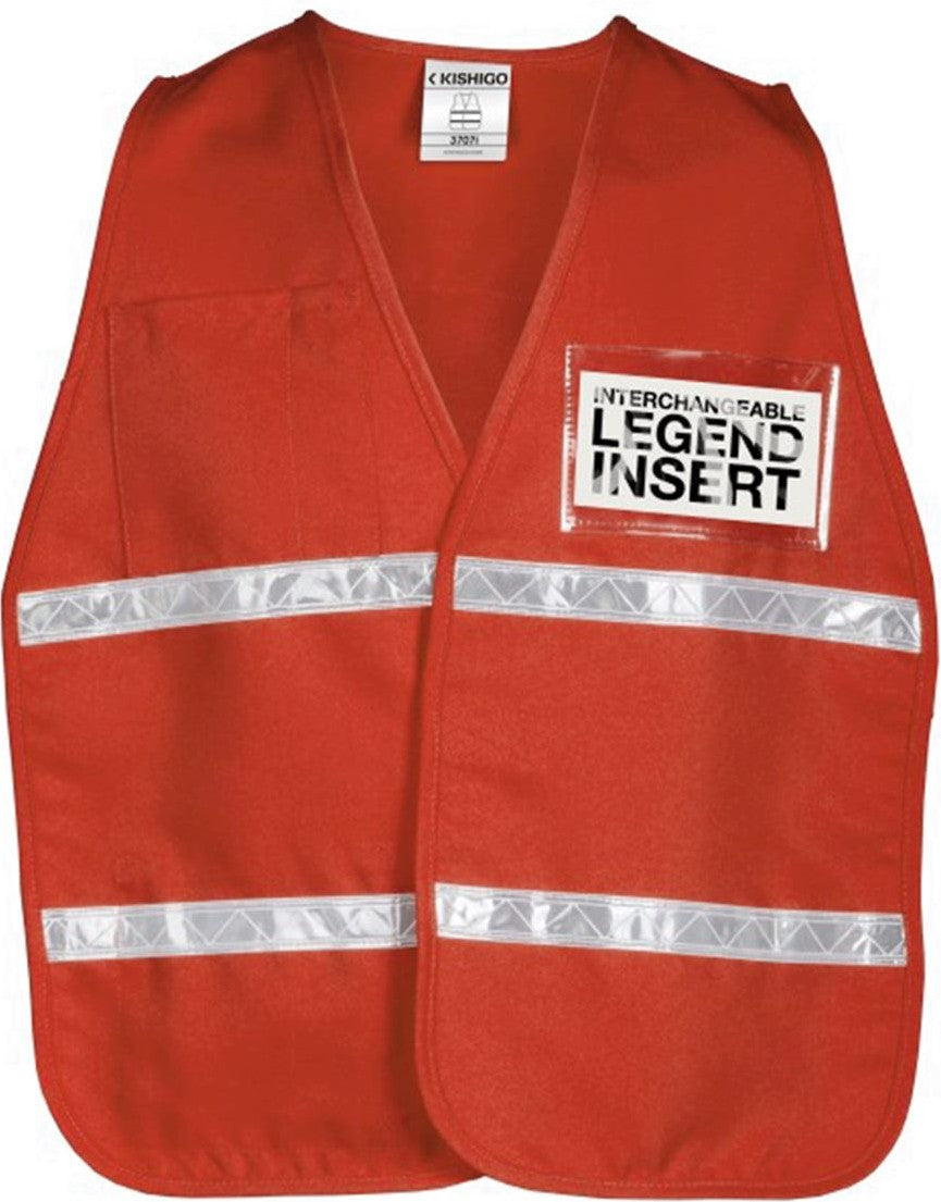 Front View of 3707I International Orange 3700 Series Incident Command Vest - 3700