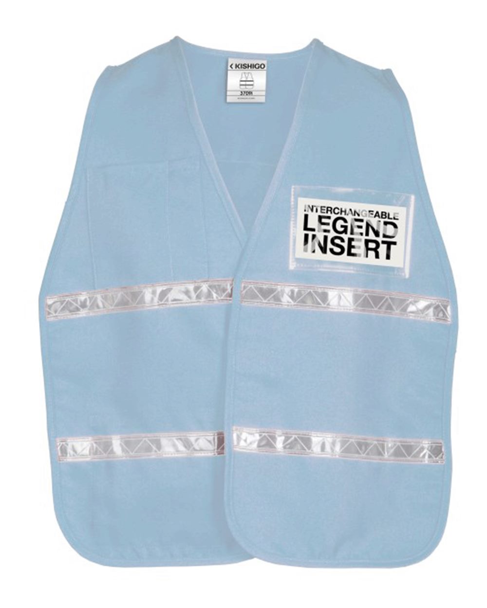 Front View of 3709i Light Blue 3700 Series Incident Command Vest - 3700