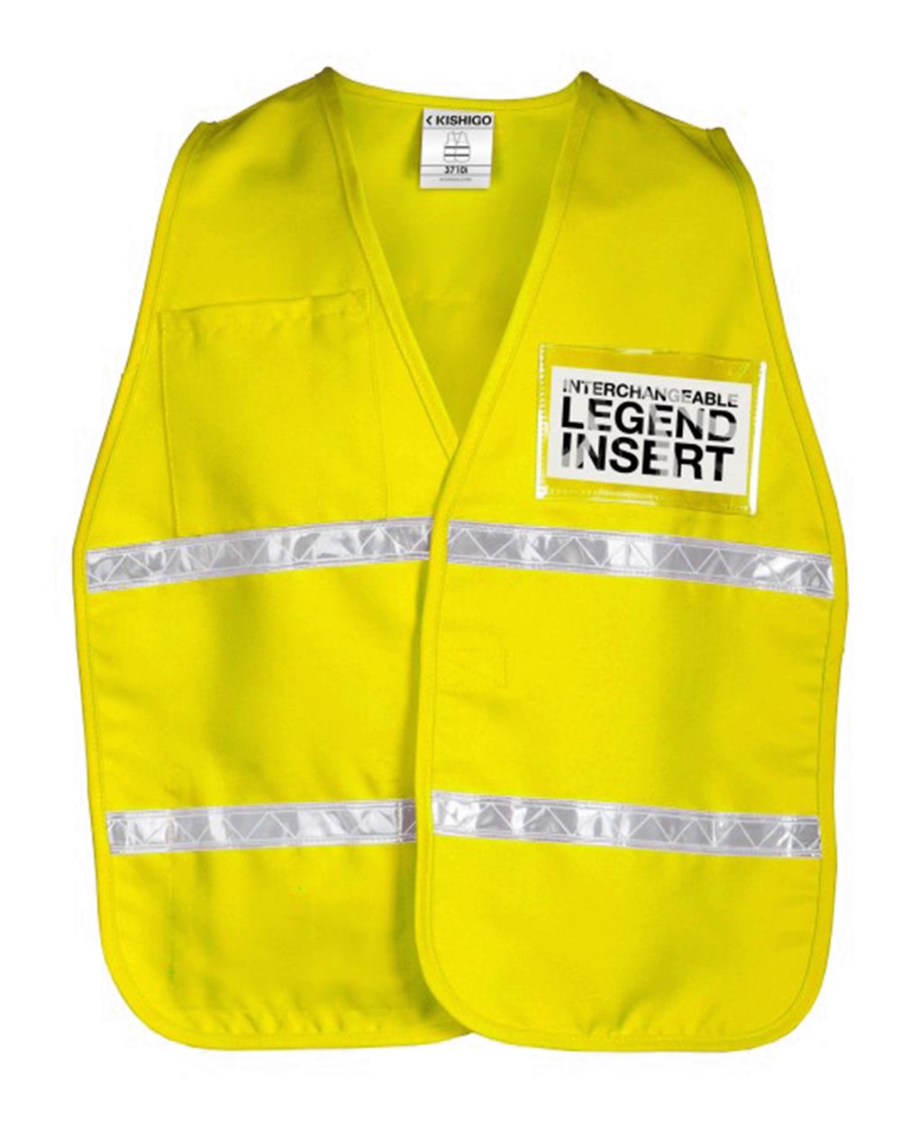 Front View of 3710I Yellow 3700 Series Incident Command Vest - 3700