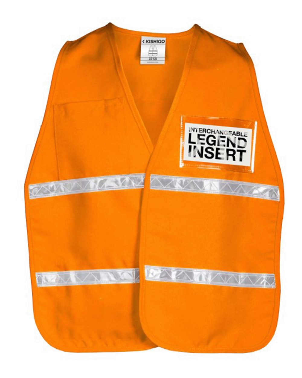 Front View of 3712I Orange 3700 Series Incident Command Vest - 3700