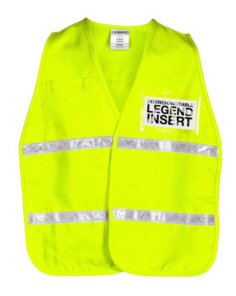 Front View of 3713I Lime 3700 Series Incident Command Vest - 3700