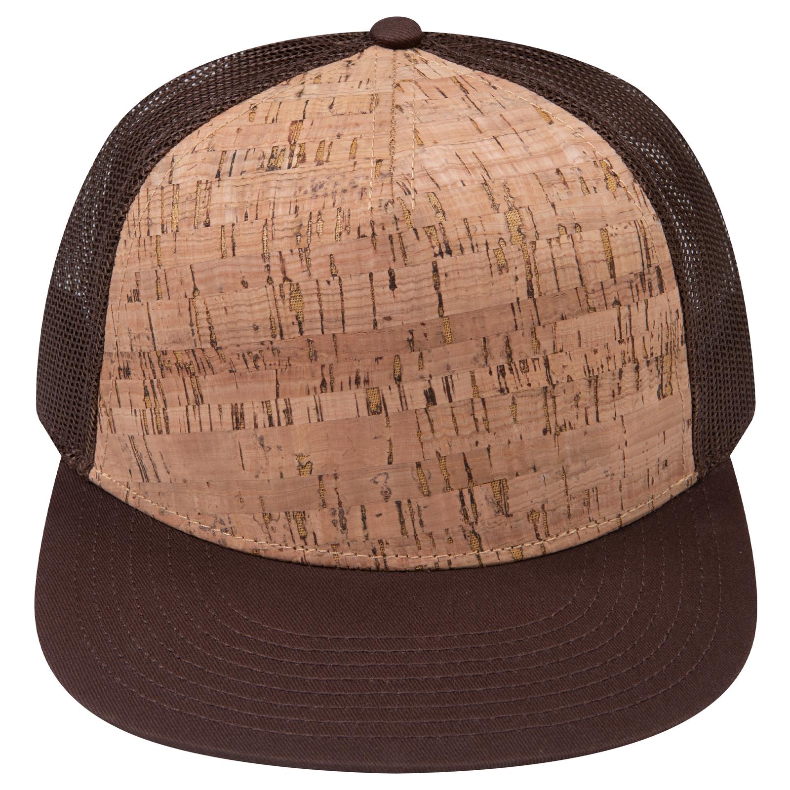 Right View of 3911239 - D.Brn/Cork/D.Brn OTTO CAP "OTTO SNAP" 5 Panel Pro Style Mesh Back Trucker Snapback Hat
