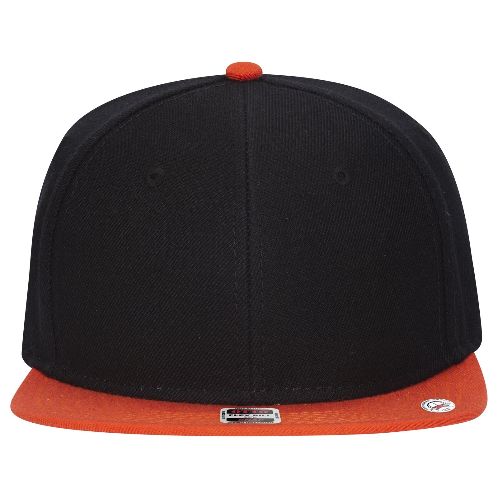 Right View of 620303 - Org/Blk/Blk OTTO CAP "OTTO SNAP" 6 Panel Pro Style Snapback Hat