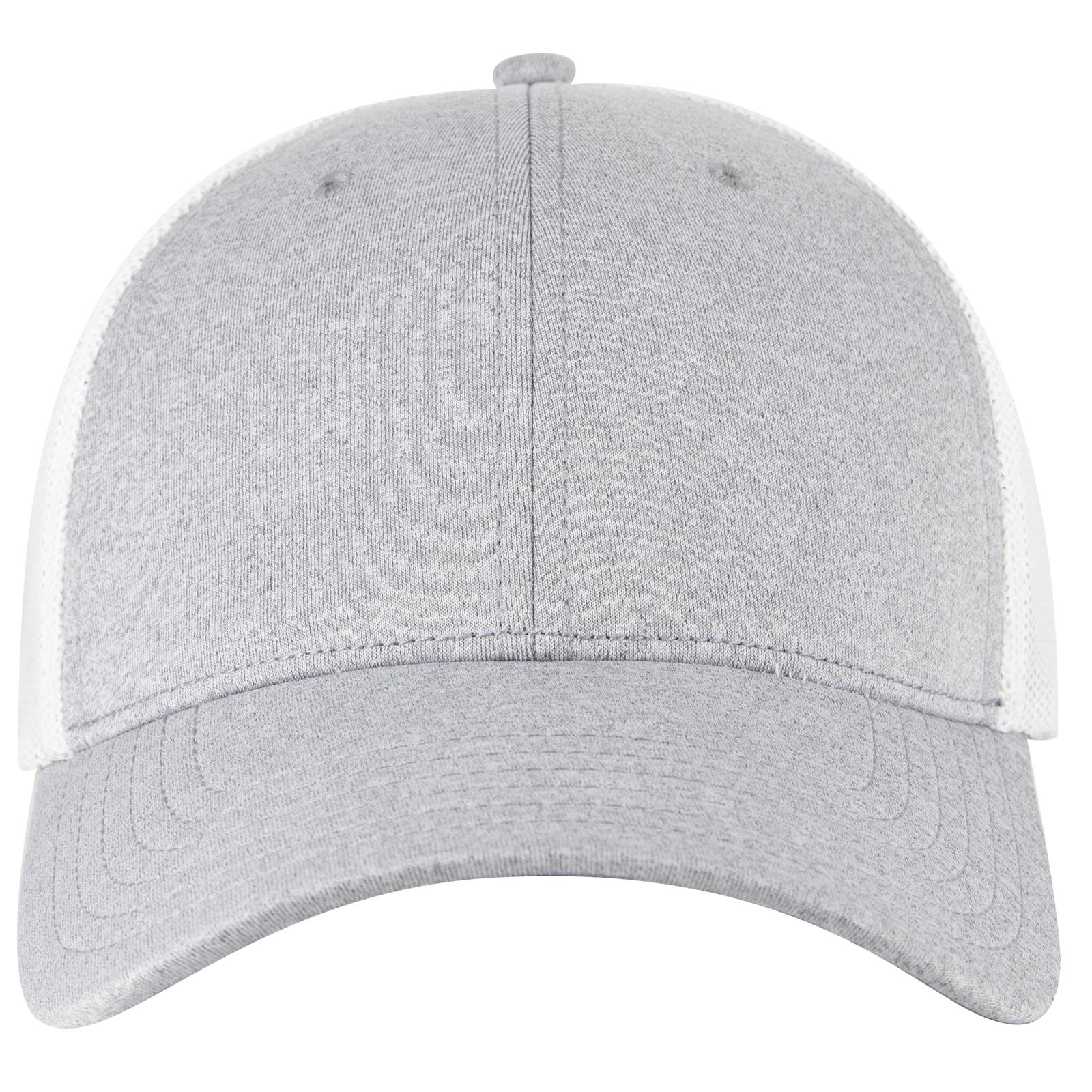 Right View of 7416A - Ht.Gry/Wht OTTO CAP "OTTO FLEX" Fitted 6 Panel Low Profile Mesh Back Trucker Hat