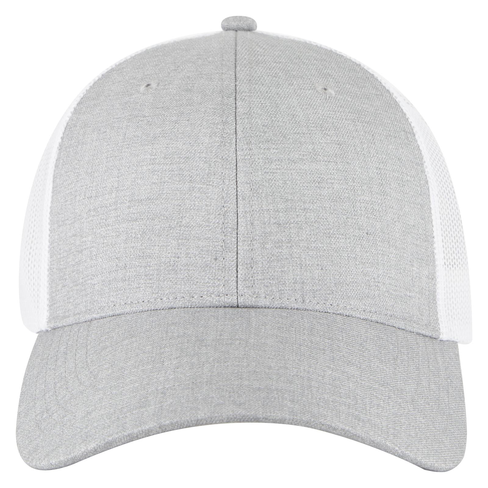 Right View of 747416 - H. Gry/H. Gry/Wht OTTO CAP 6 Panel Low Profile Mesh Back Trucker Hat