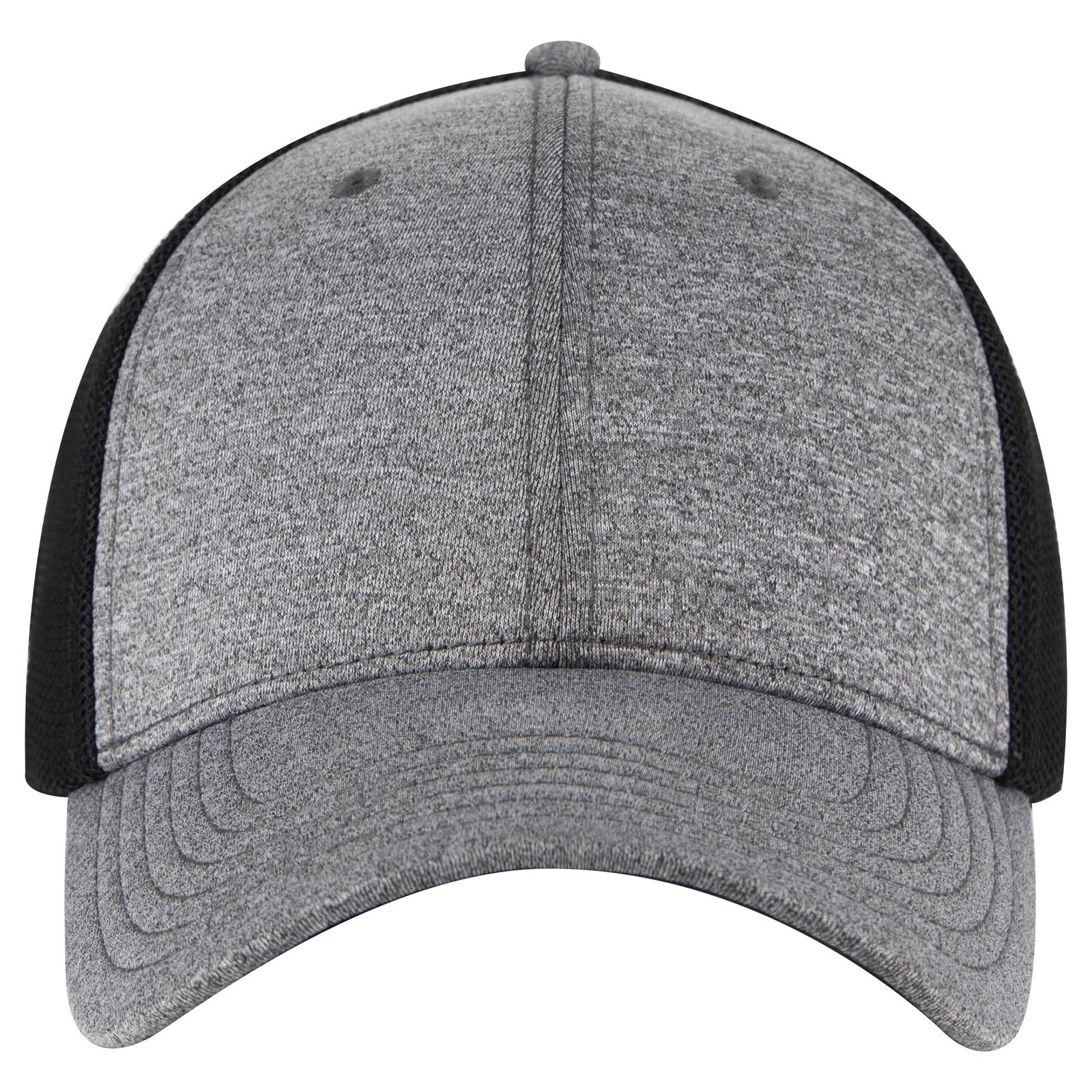 Right View of 8003A - Ht.Blk/Blk OTTO CAP "OTTO FLEX" Fitted 6 Panel Low Profile Mesh Back Trucker Hat