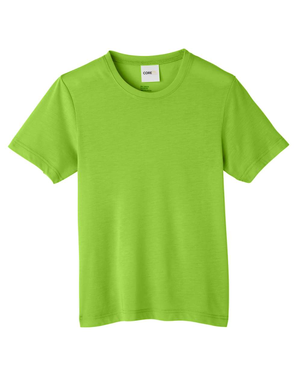 Front View of Acid Green Youth Fusion ChromaSoft™ Performance T-Shirt - CE111Y