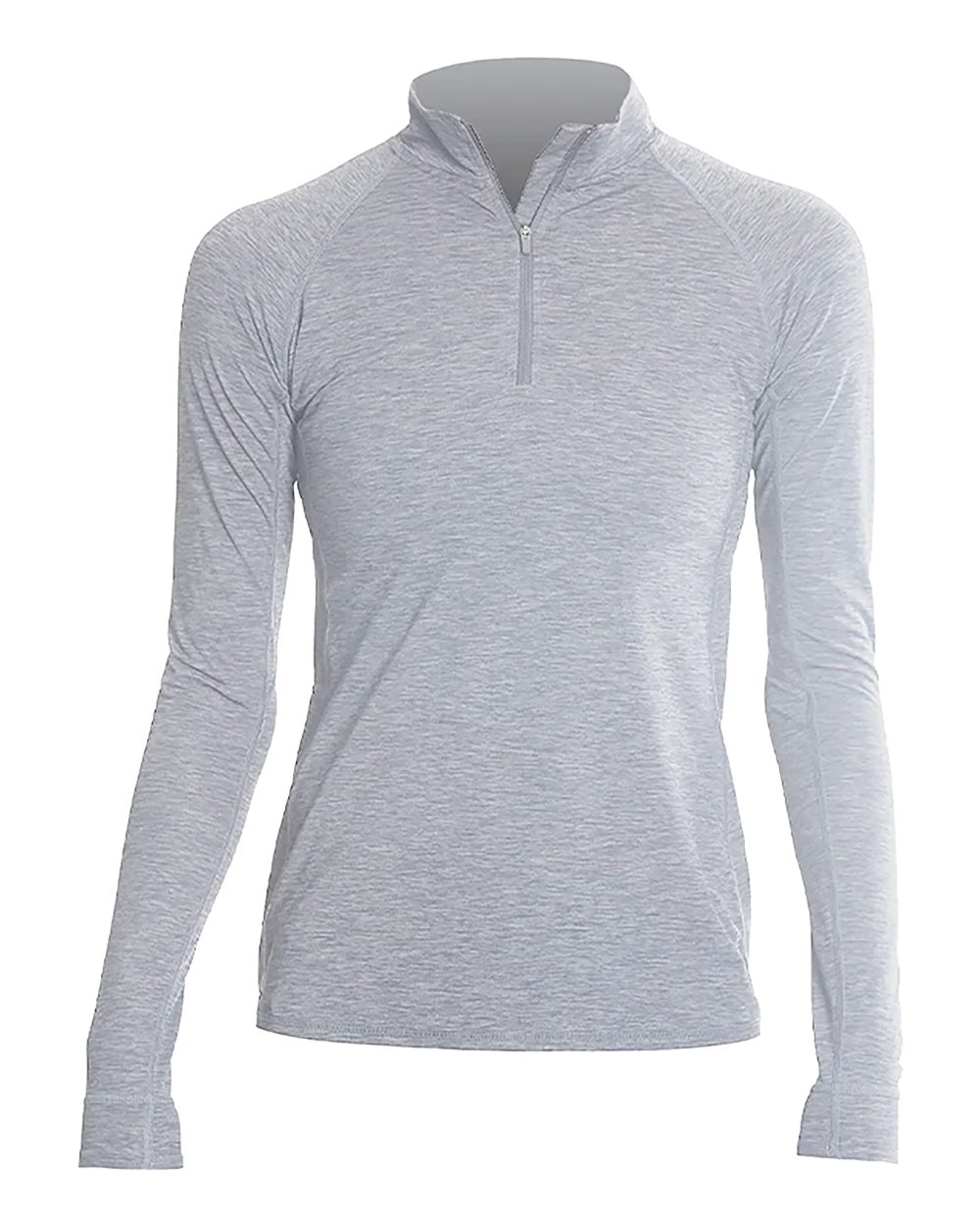 Front View of Alloy Heathered Women's Flight Tech Quarter-Zip - WSFLTL0