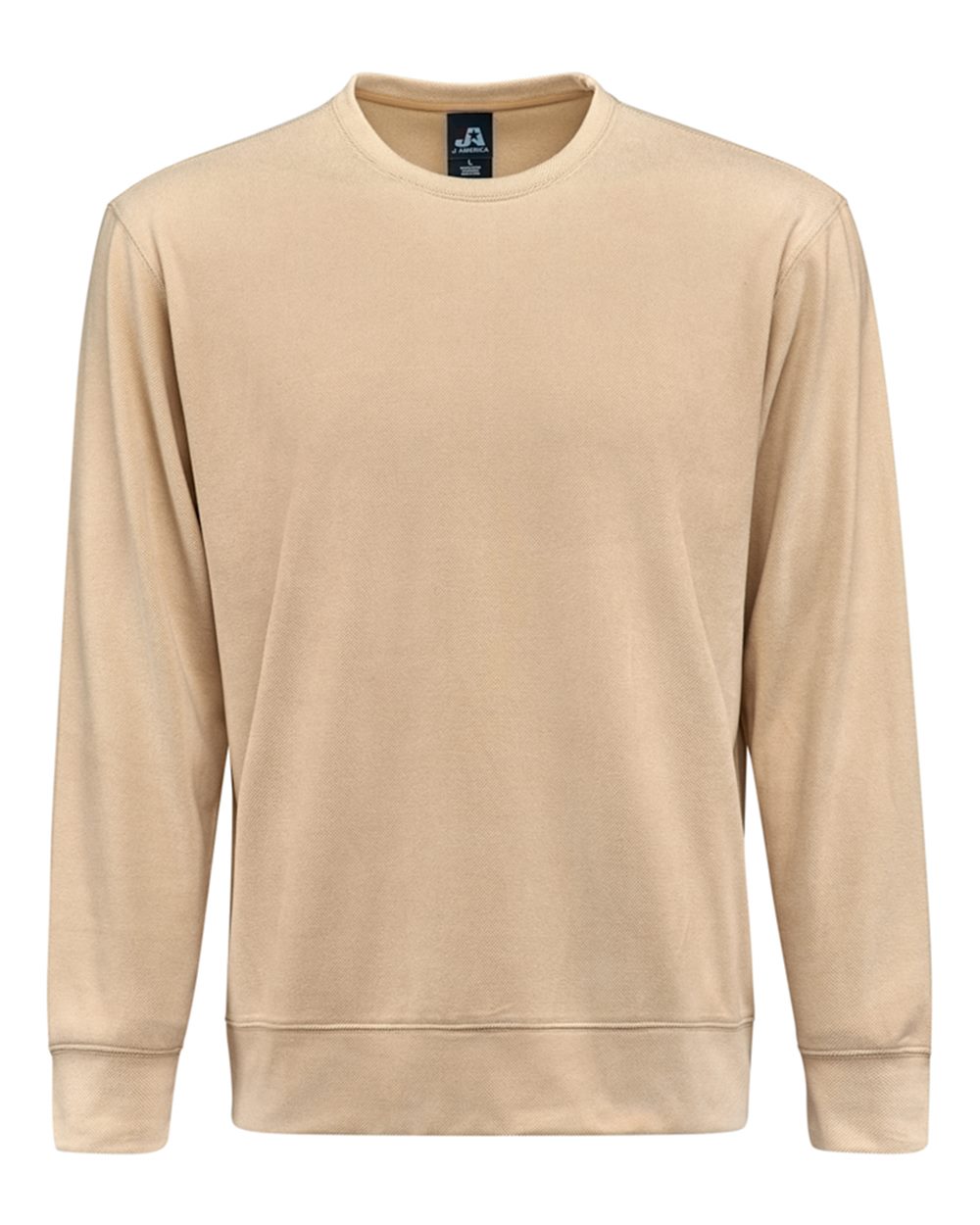 Front View of Almond Element Fleece Crewneck Sweatshirt - 8761