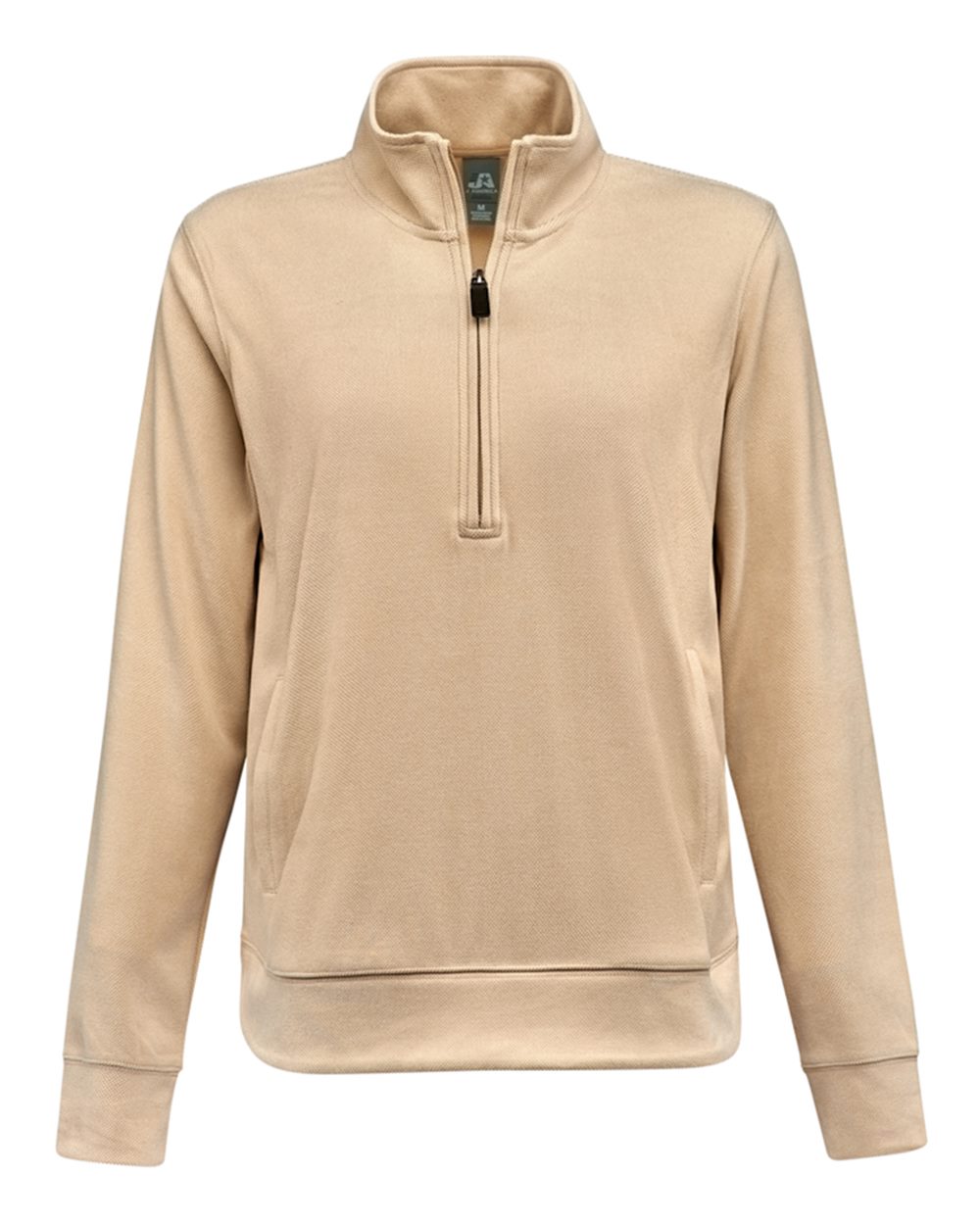 Front View of Almond Women's Element Fleece Quarter-Zip Sweatshirt - 8762