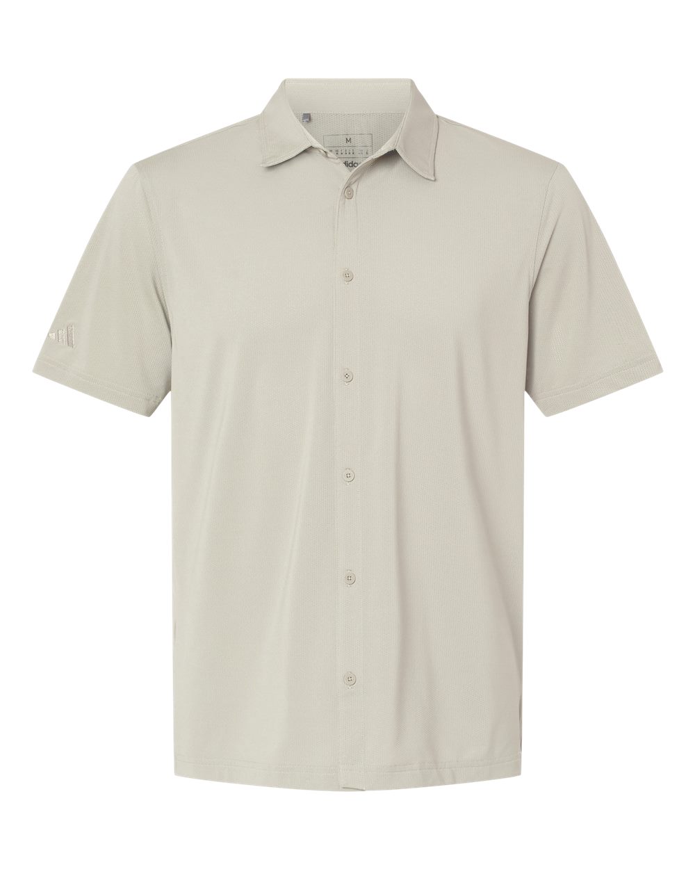 Front View of Alumina Button Down Short Sleeve Shirt - A595